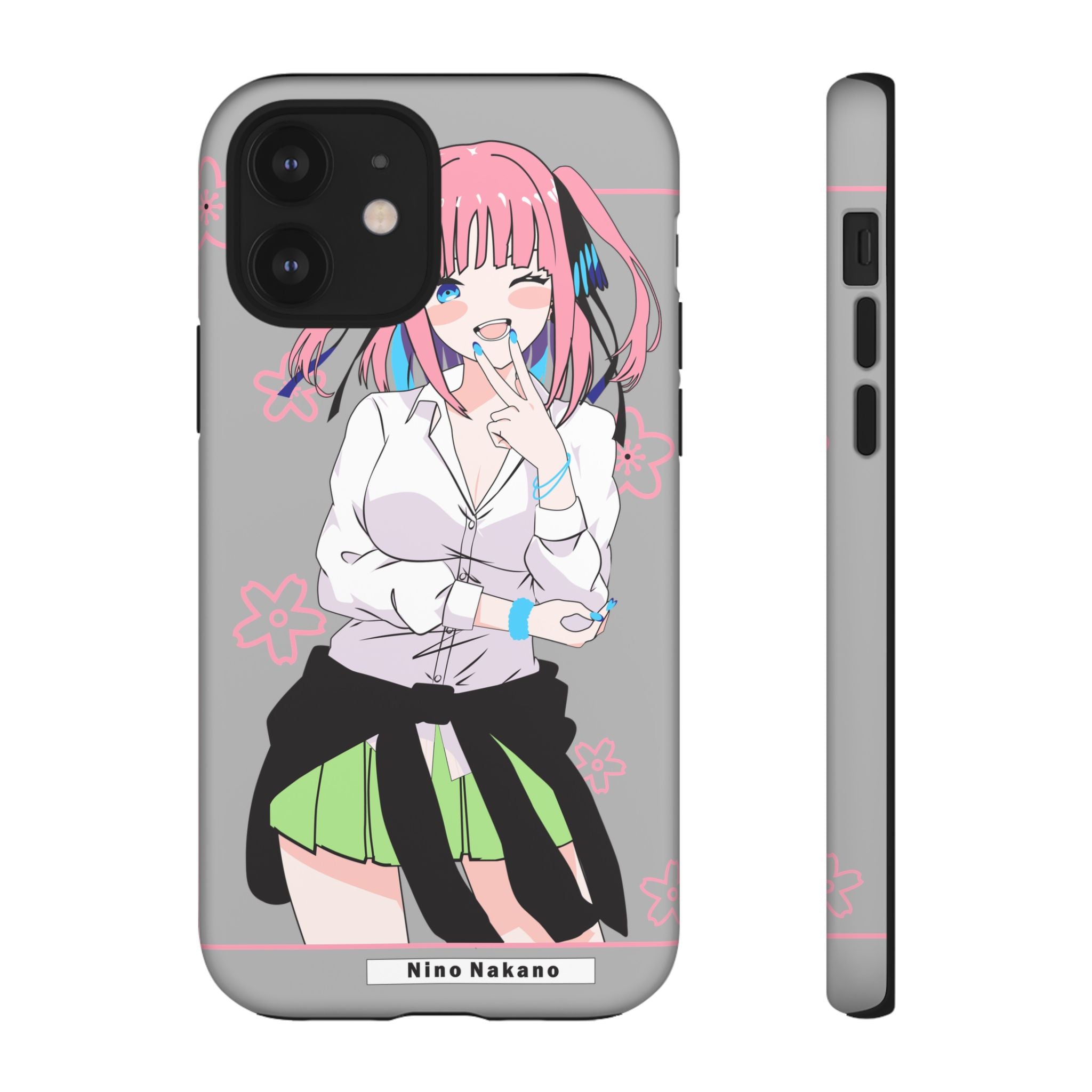 Anime Girl Phone Case — Pink Haired Schoolgirl "Nino Nakano" Cute Otaku Protective Case