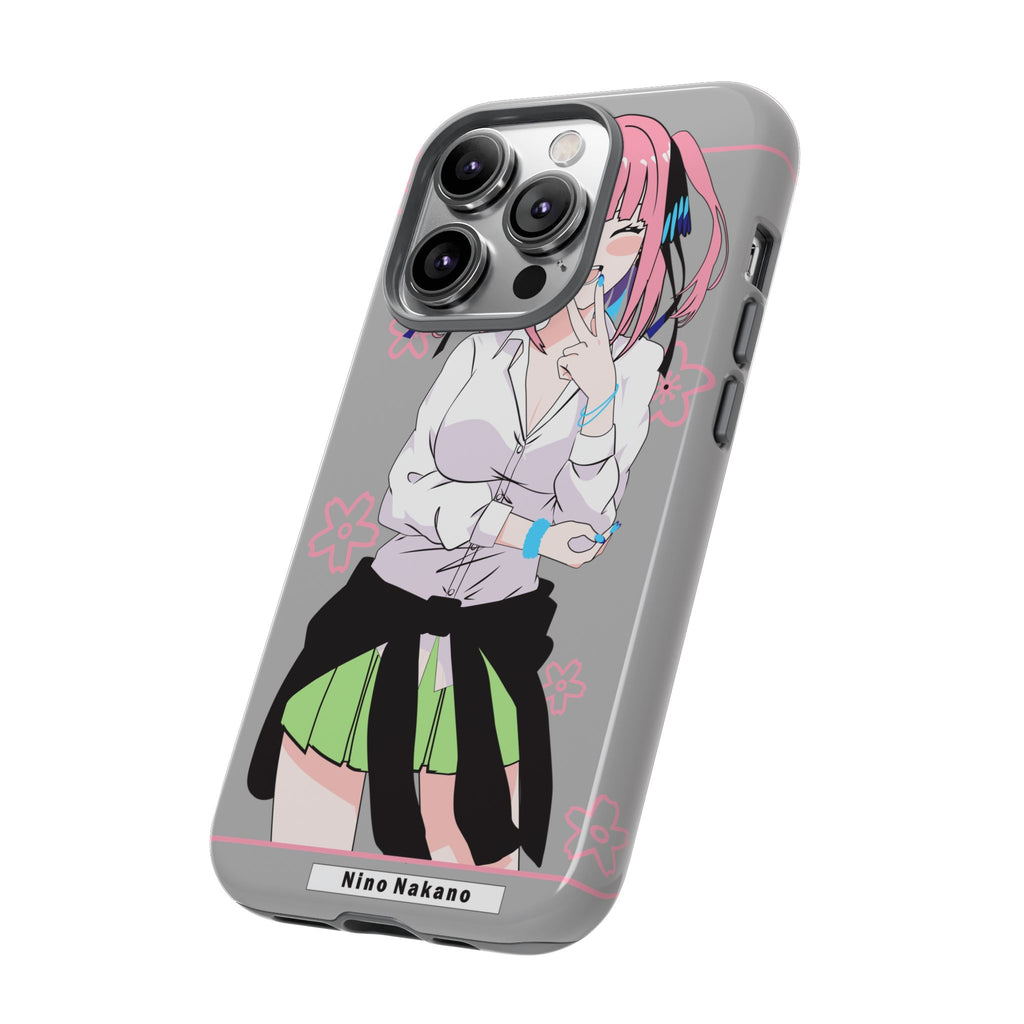 Anime Girl Phone Case — Pink Haired Schoolgirl "Nino Nakano" Cute Otaku Protective Case