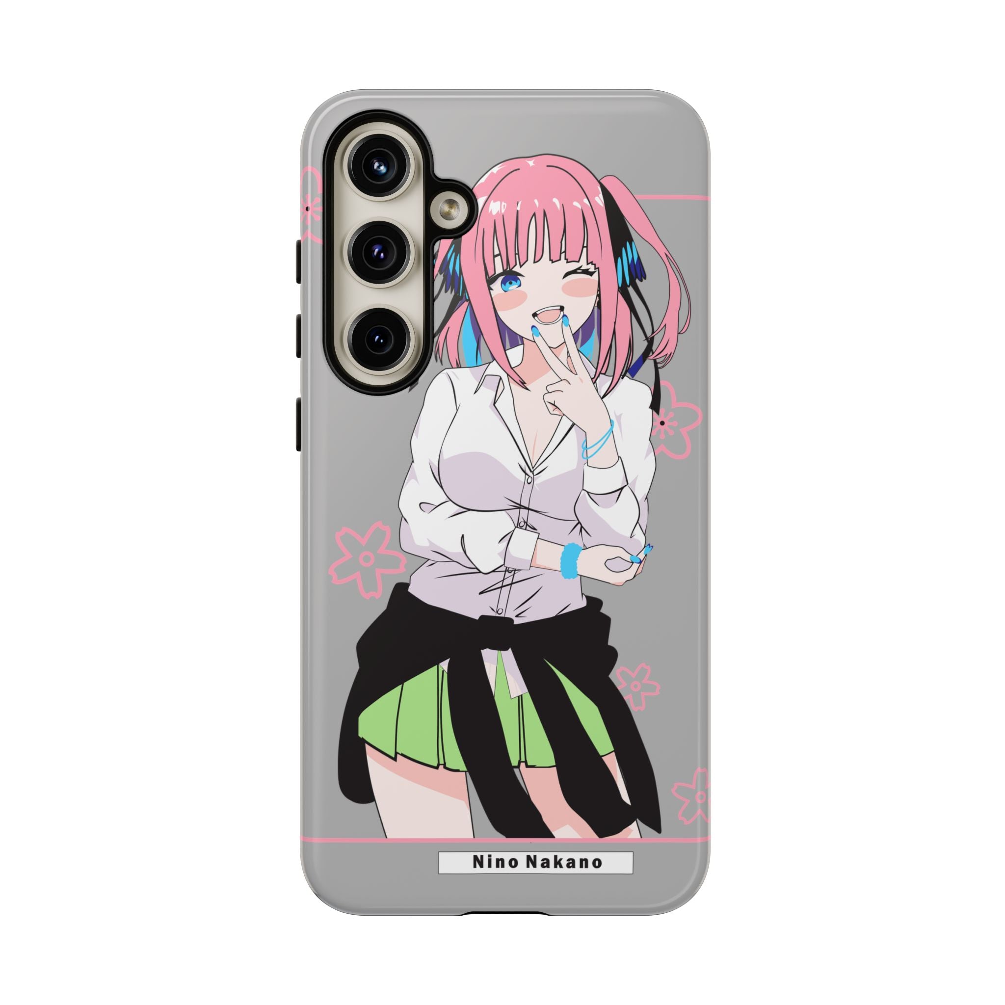 Anime Girl Phone Case — Pink Haired Schoolgirl "Nino Nakano" Cute Otaku Protective Case