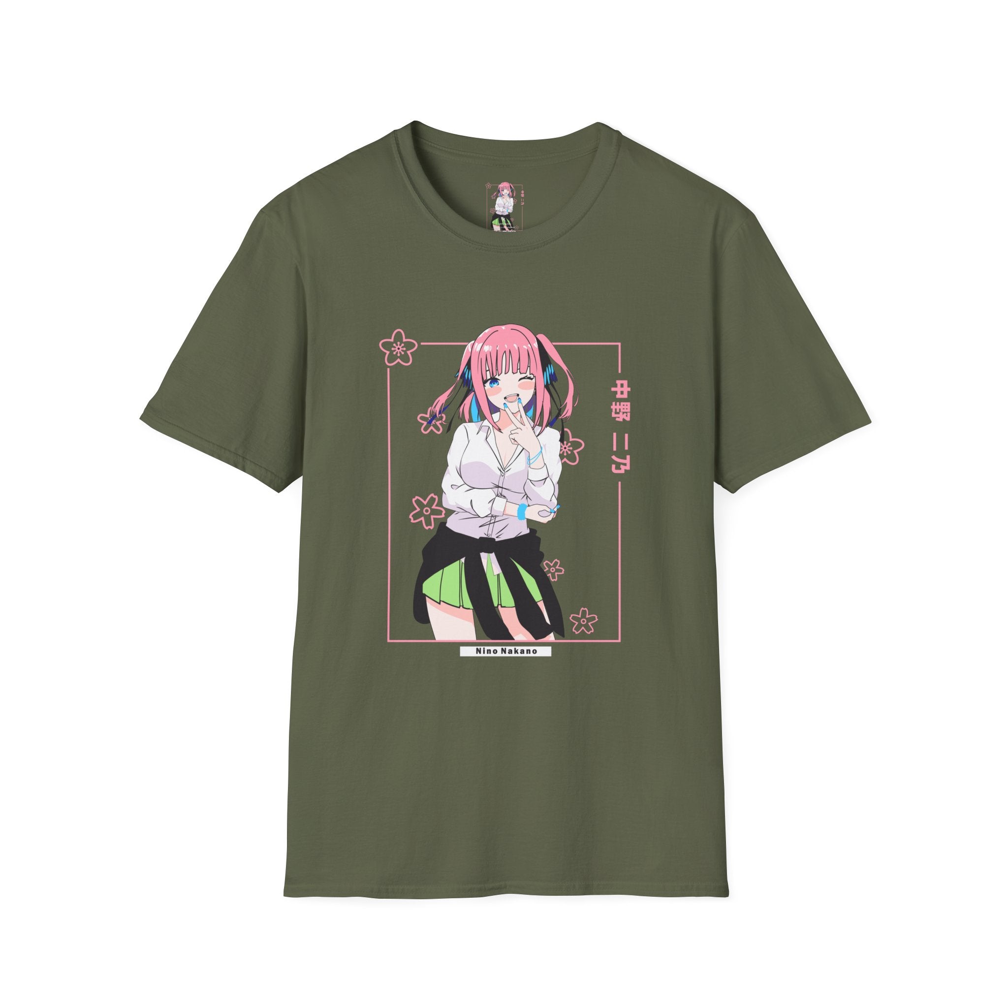 Anime Character T-Shirt — Cute Pink-Haired Schoolgirl Design ("Miku Nakano")