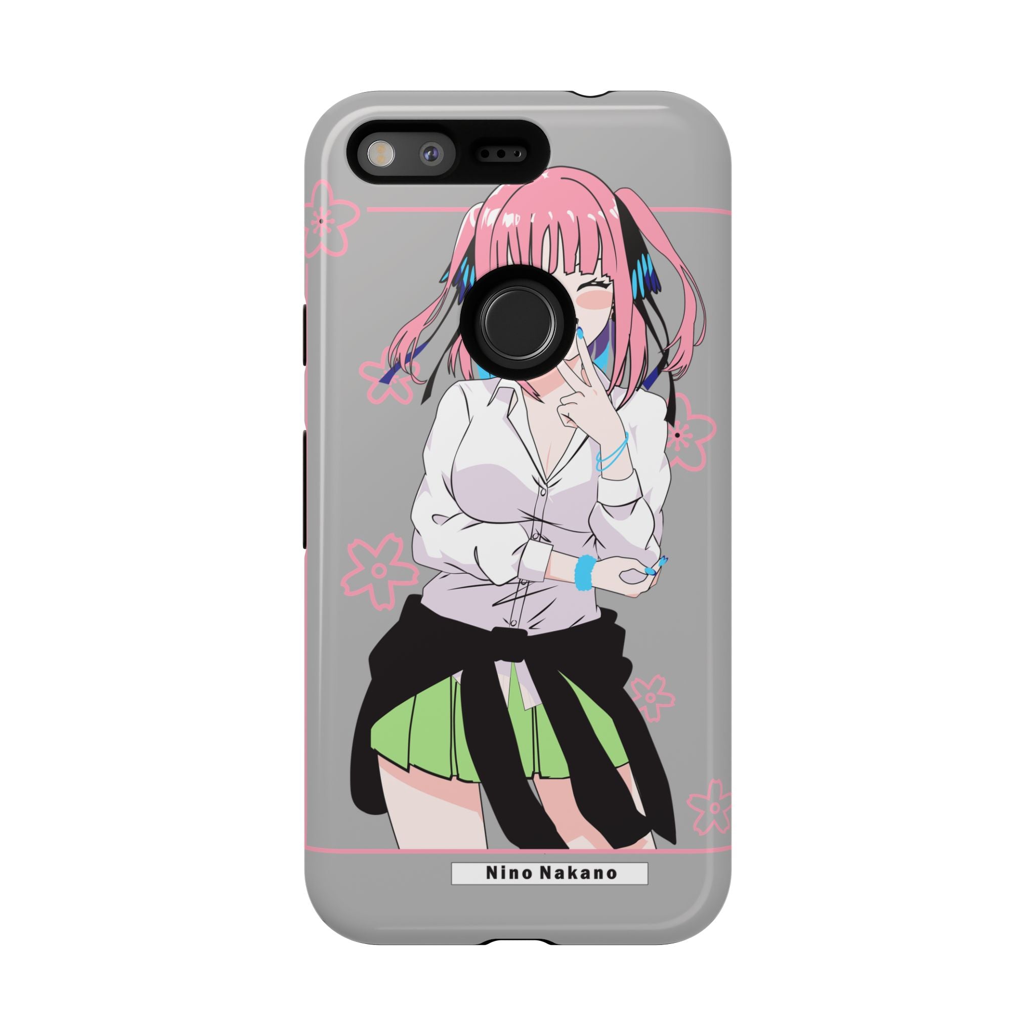 Anime Girl Phone Case — Pink Haired Schoolgirl "Nino Nakano" Cute Otaku Protective Case