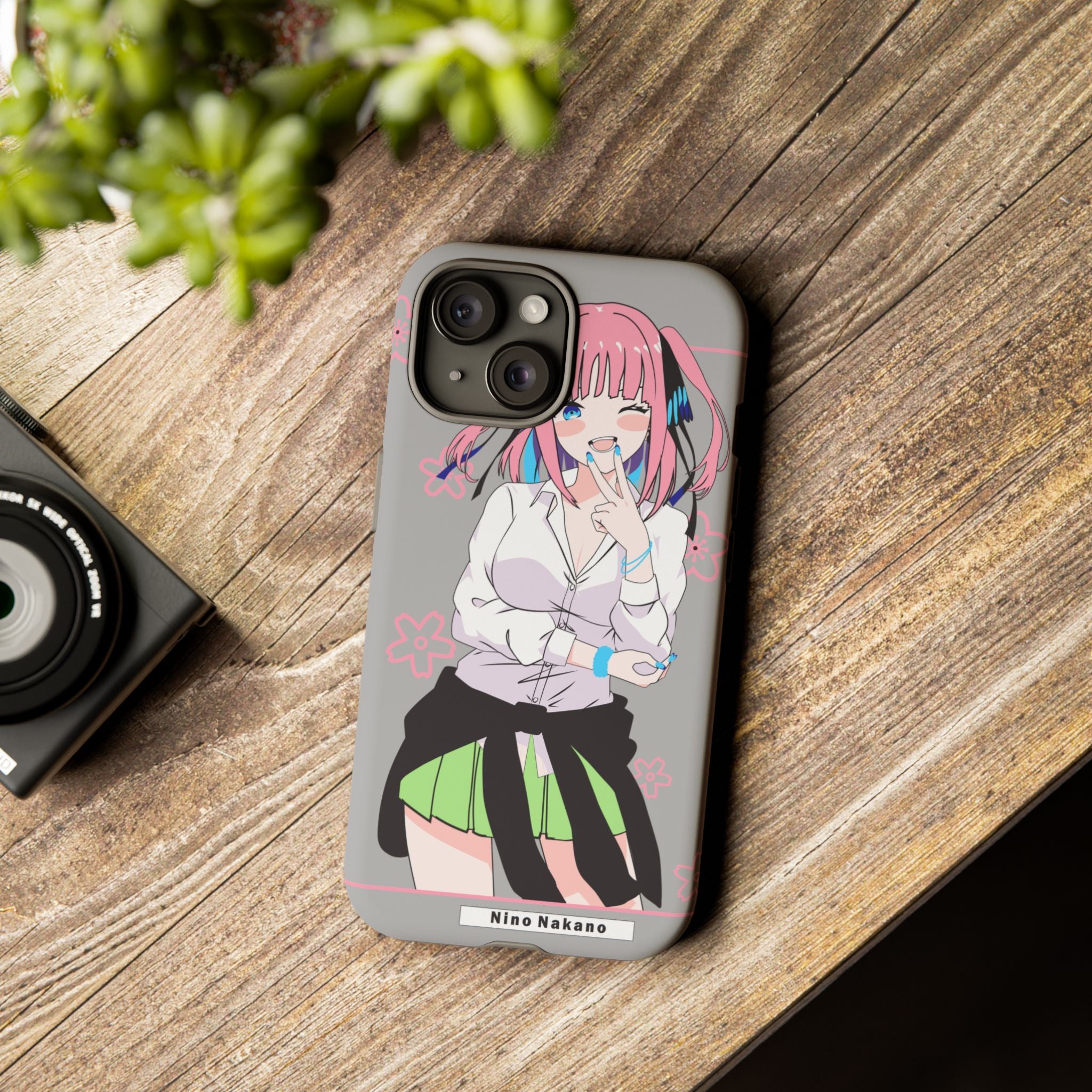 Anime Girl Phone Case — Pink Haired Schoolgirl "Nino Nakano" Cute Otaku Protective Case