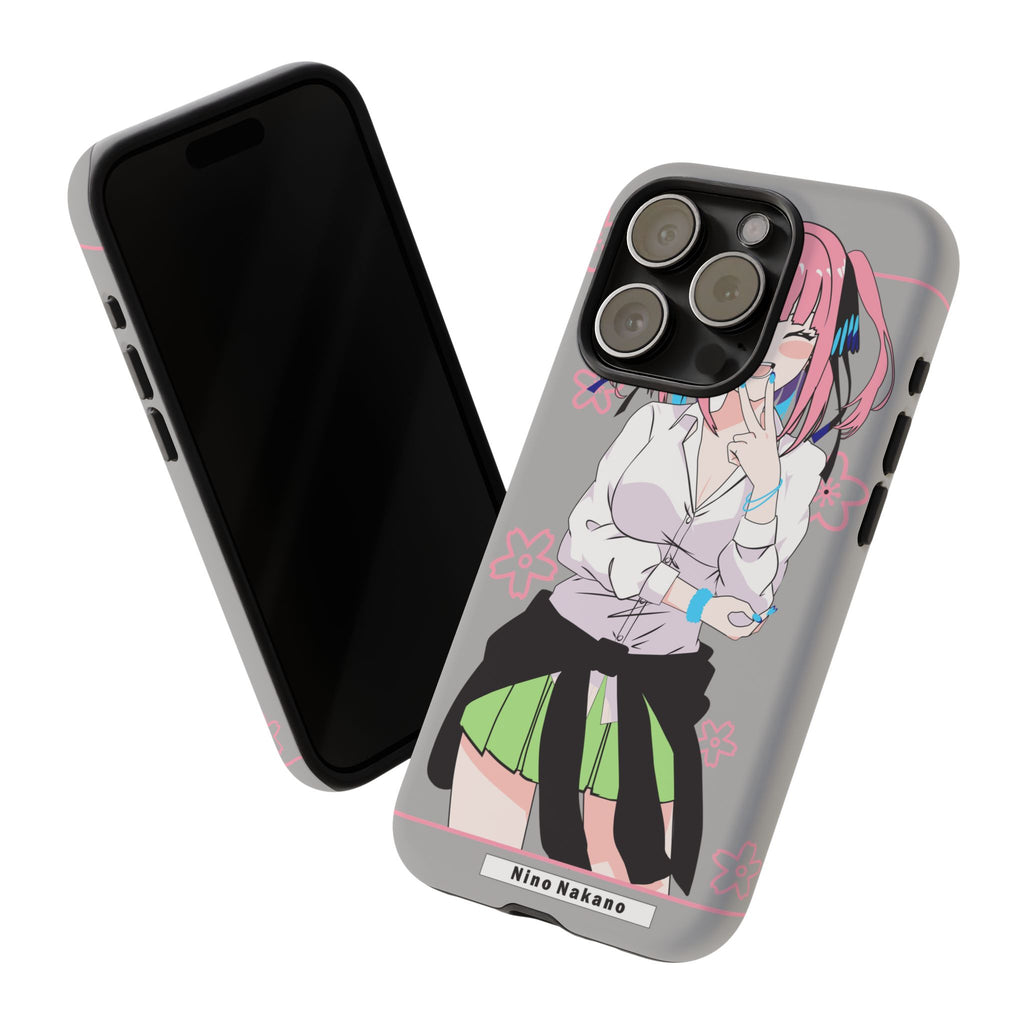 Anime Girl Phone Case — Pink Haired Schoolgirl "Nino Nakano" Cute Otaku Protective Case