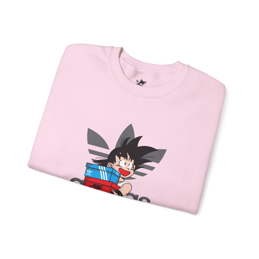 Anime Kid Graphic Sweatshirt — Cute Goku Shopping Adidas-Style Crewneck