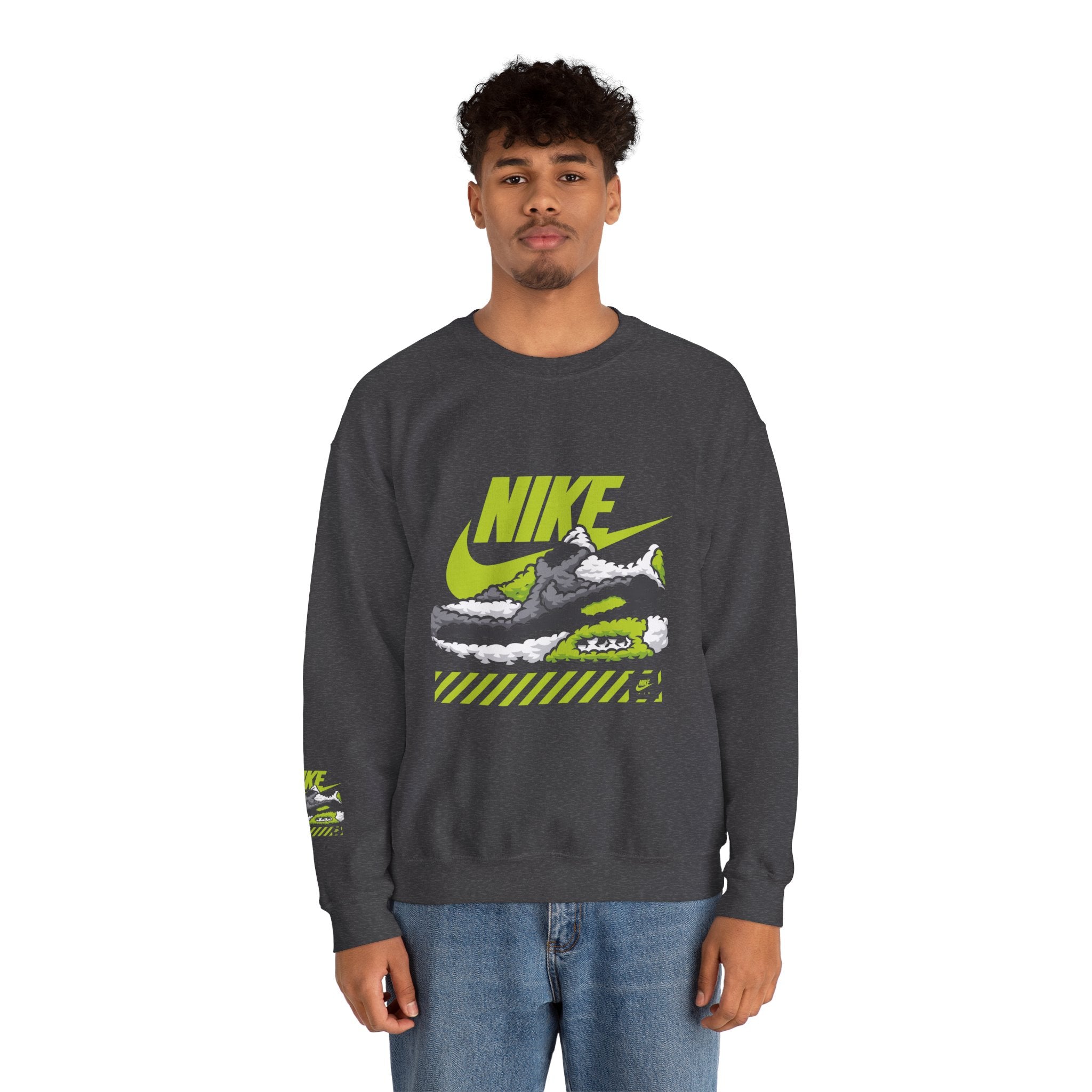 Nike Graphic Crewneck Sweatshirt — Retro Sneaker Logo Pullover
