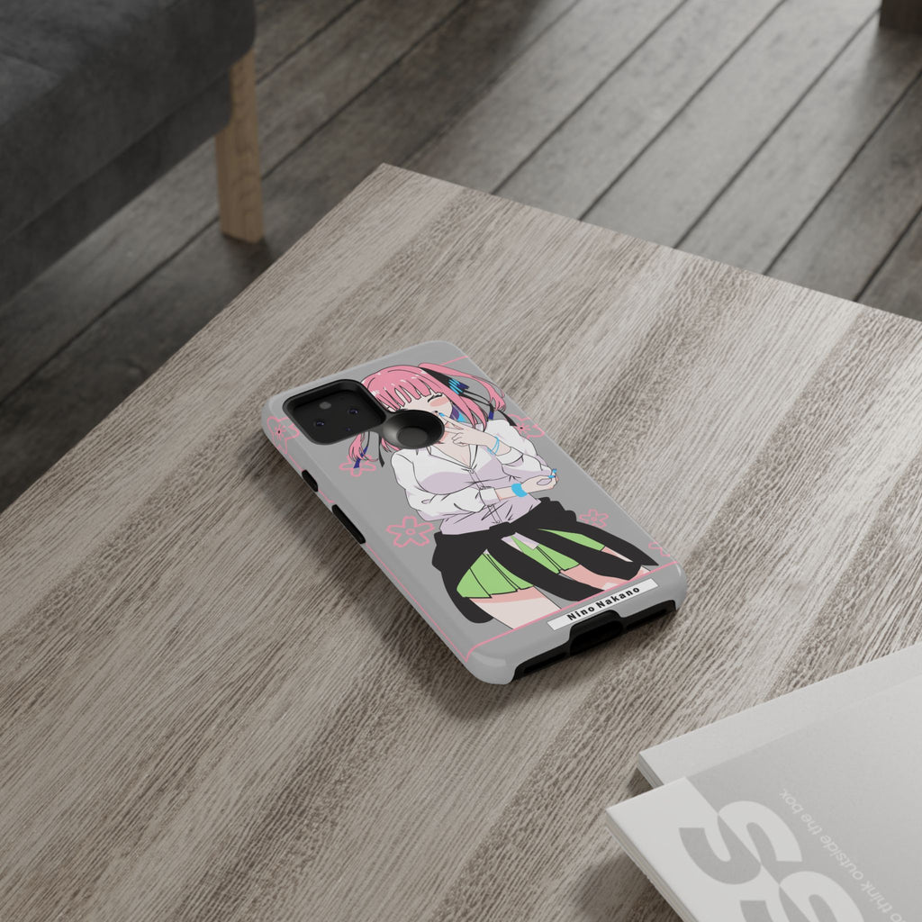Anime Girl Phone Case — Pink Haired Schoolgirl "Nino Nakano" Cute Otaku Protective Case