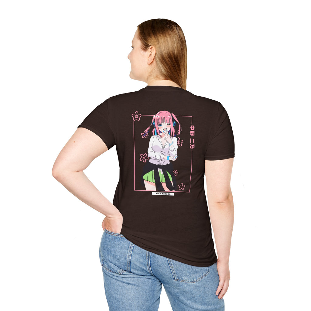 Anime Character T-Shirt — Cute Pink-Haired Schoolgirl Design ("Miku Nakano")