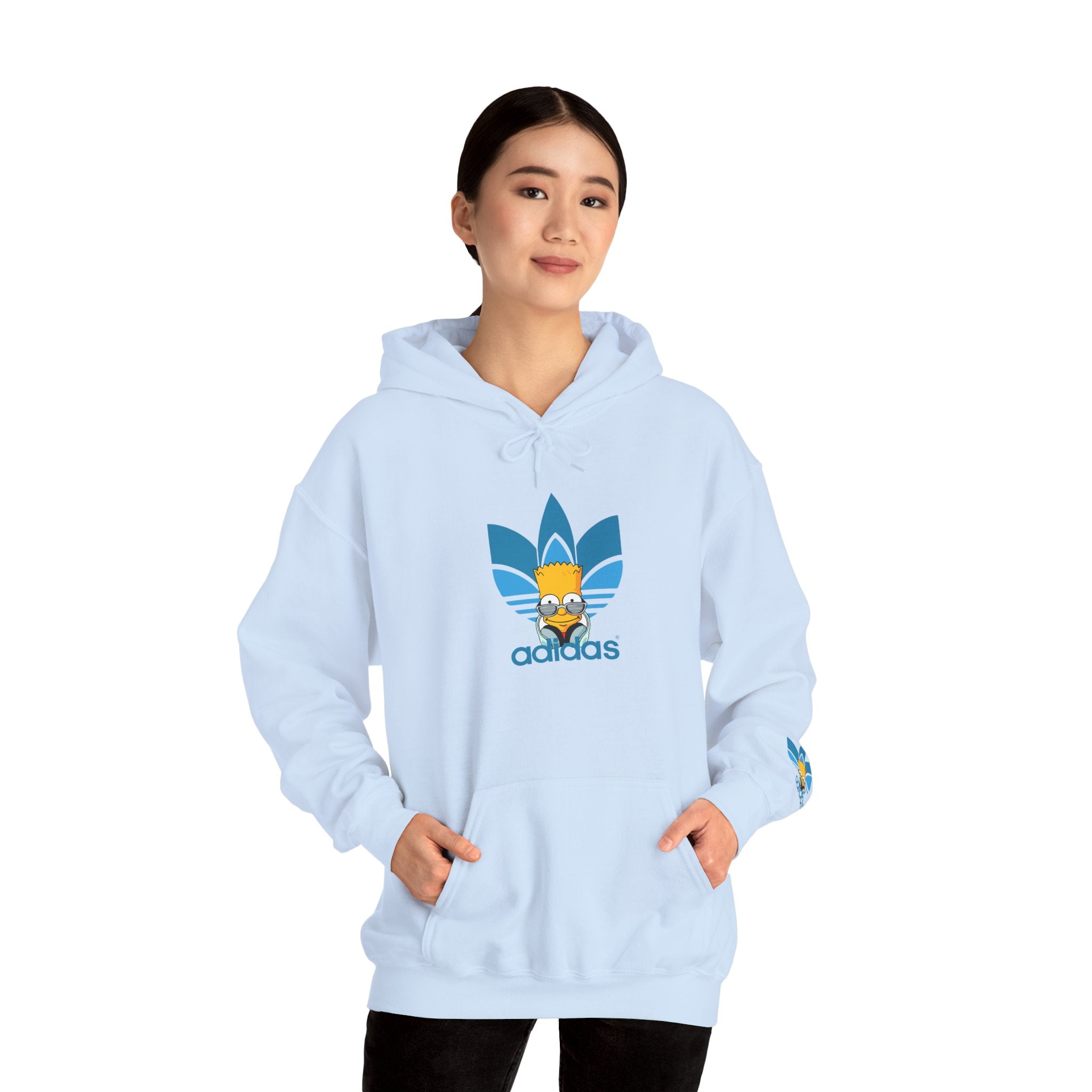 Hoodie — Retro Blue Trefoil Cartoon Logo Hoodie
