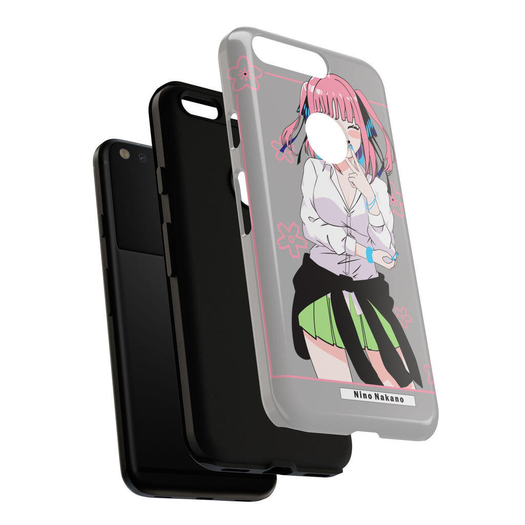 Anime Girl Phone Case — Pink Haired Schoolgirl "Nino Nakano" Cute Otaku Protective Case