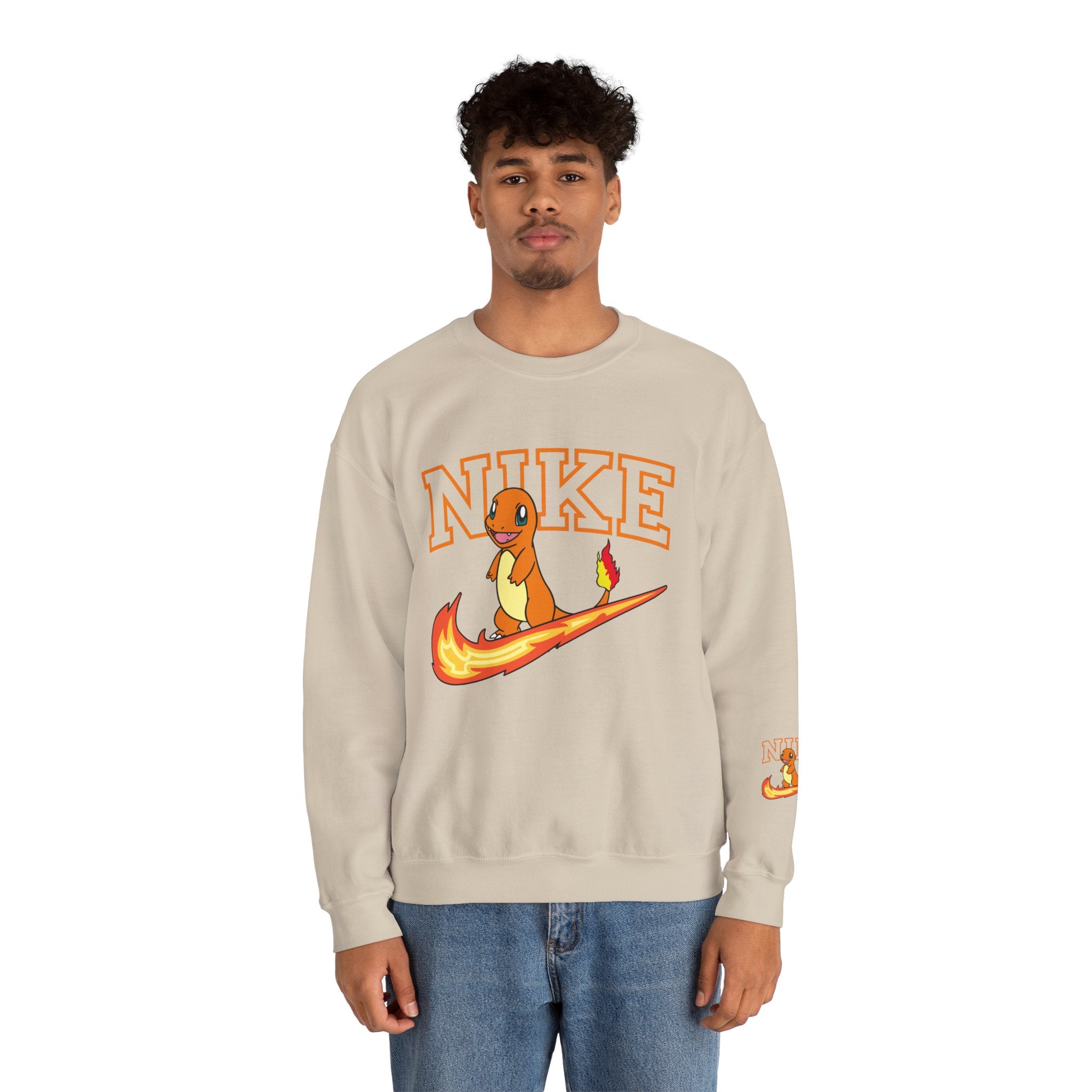 Charmande Flame Swoosh Crewneck Sweatshirt
