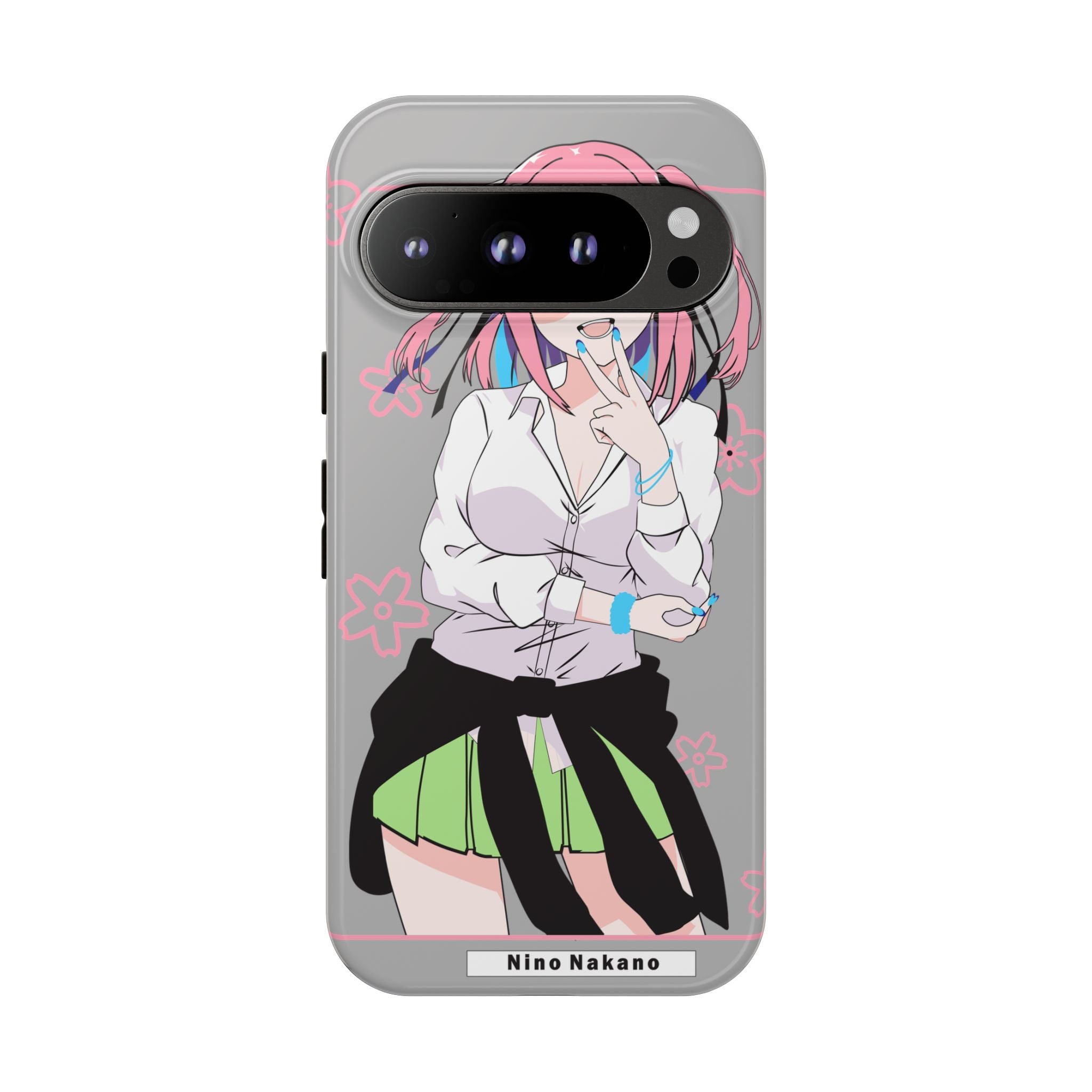 Anime Girl Phone Case — Pink Haired Schoolgirl "Nino Nakano" Cute Otaku Protective Case