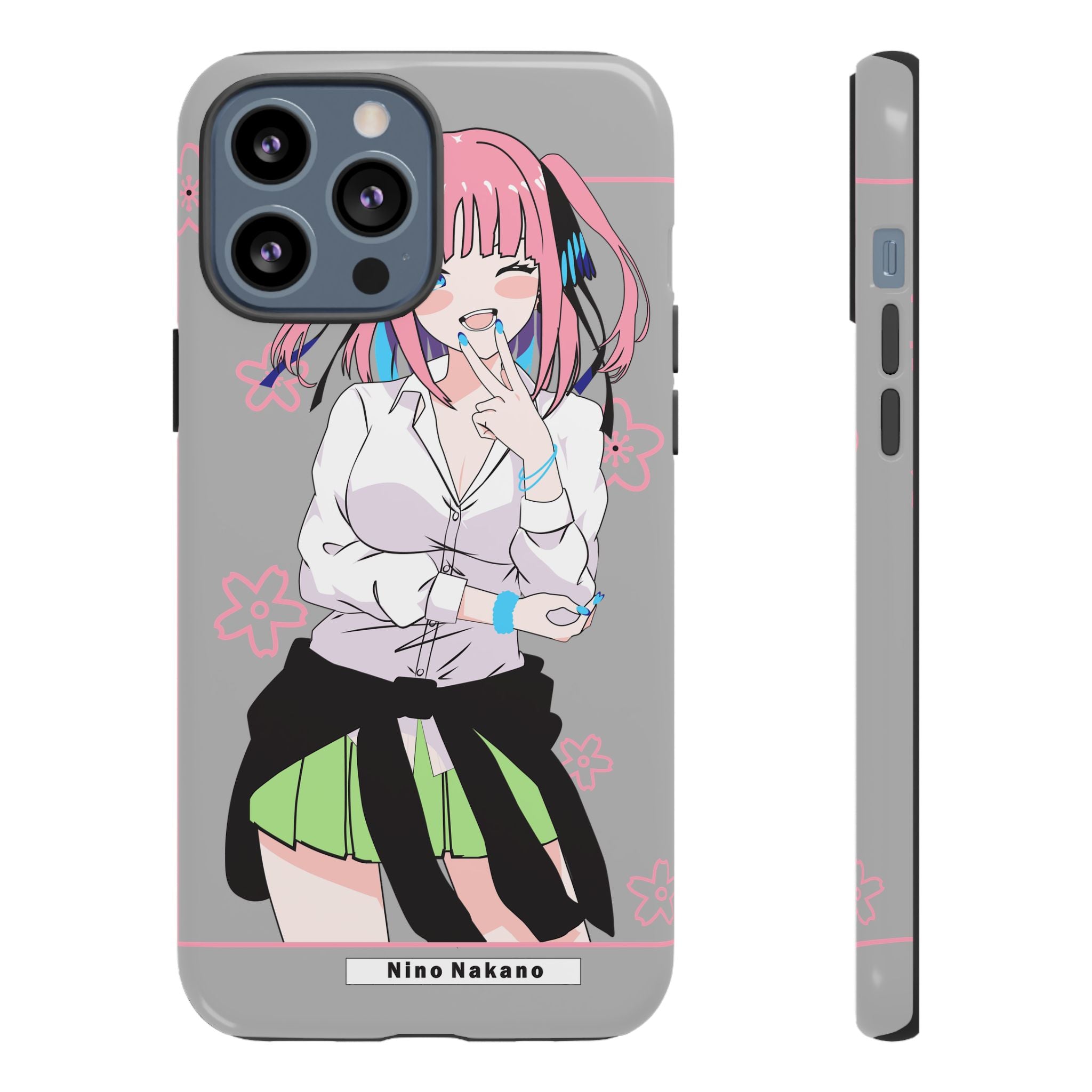 Anime Girl Phone Case — Pink Haired Schoolgirl "Nino Nakano" Cute Otaku Protective Case