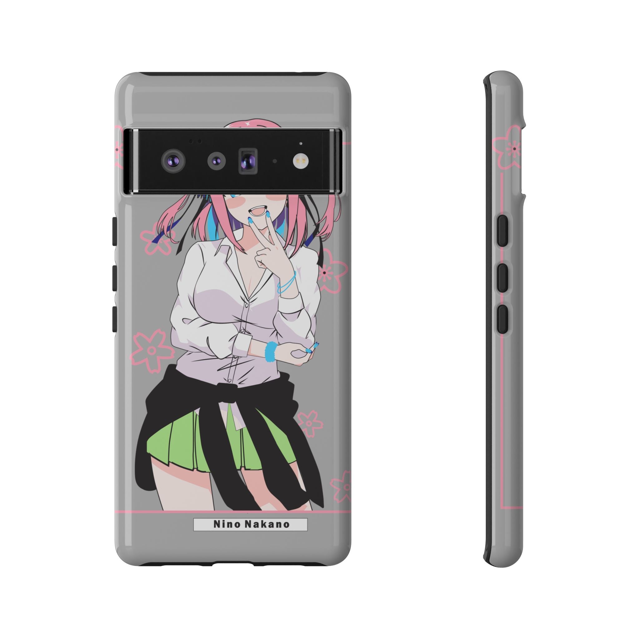 Anime Girl Phone Case — Pink Haired Schoolgirl "Nino Nakano" Cute Otaku Protective Case