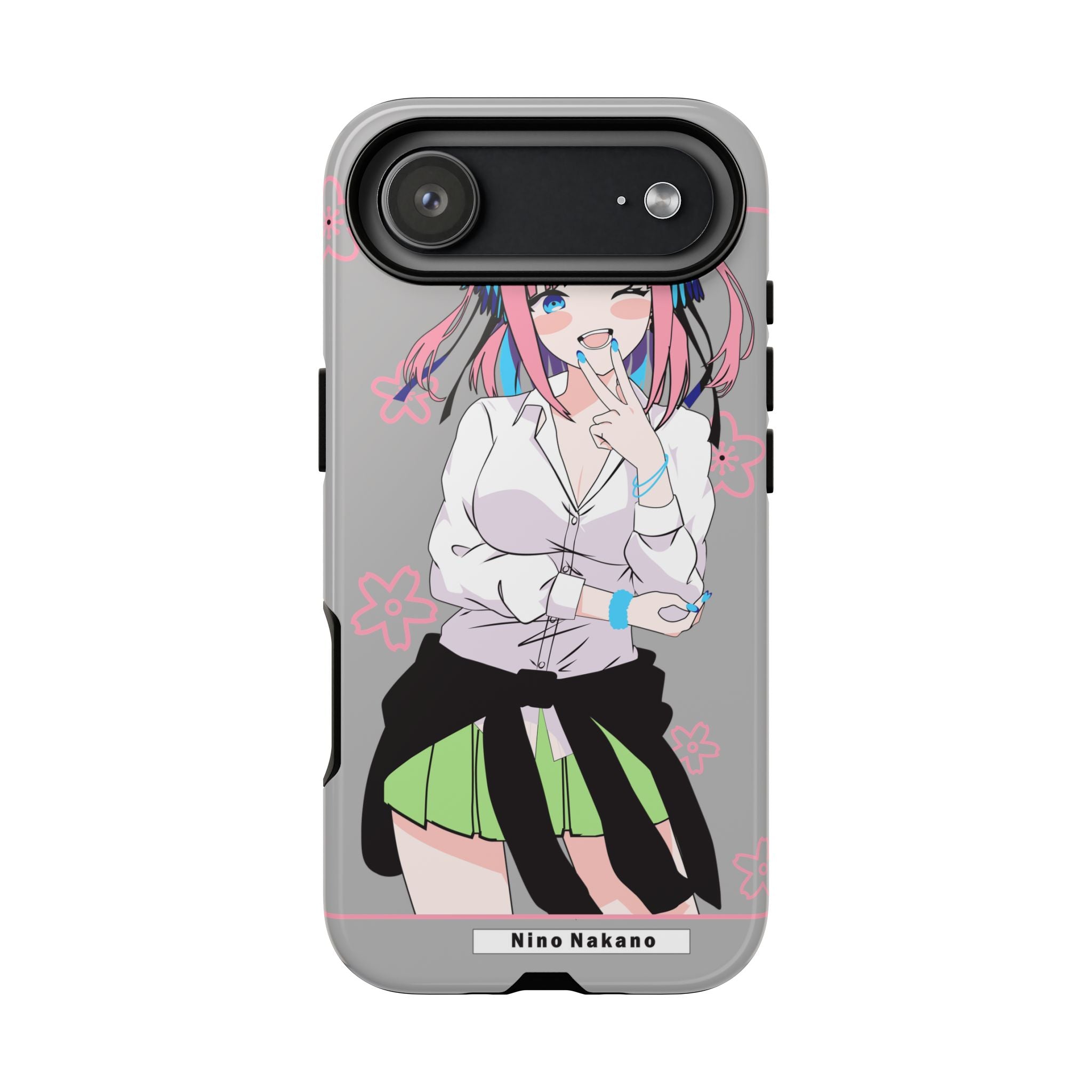 Anime Girl Phone Case — Pink Haired Schoolgirl "Nino Nakano" Cute Otaku Protective Case