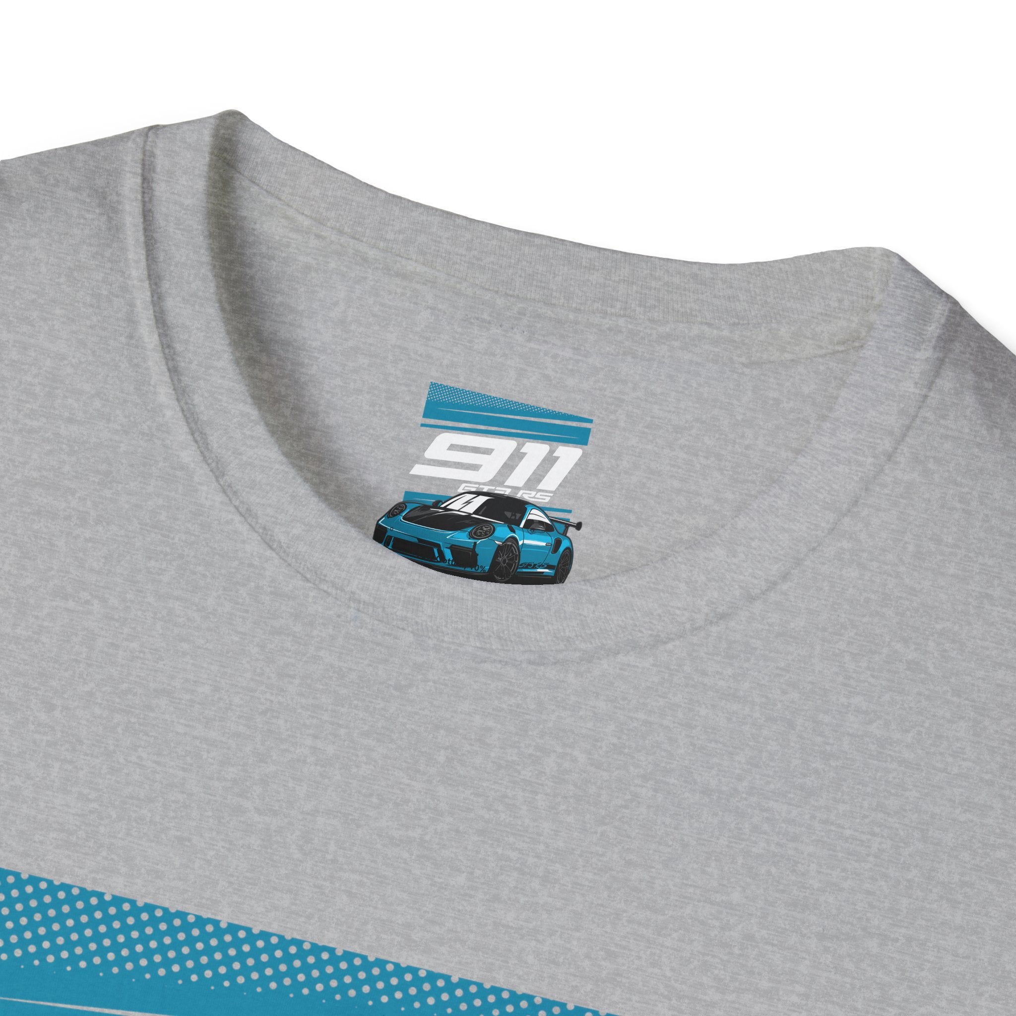 Porsche 911 GT3 RS Racing T-Shirt — Blue Track Car Graphic Tee