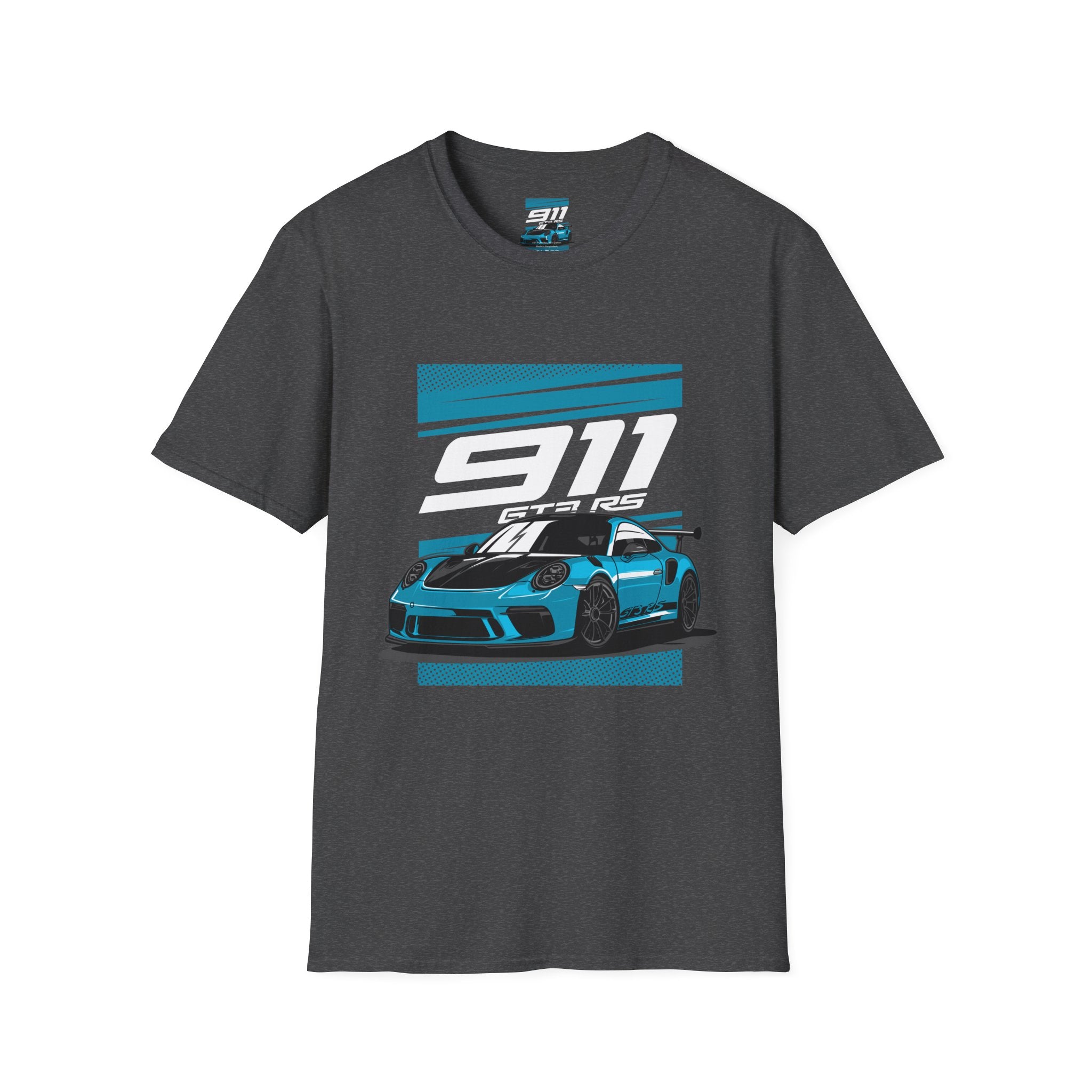 Porsche 911 GT3 RS Racing T-Shirt — Blue Track Car Graphic Tee