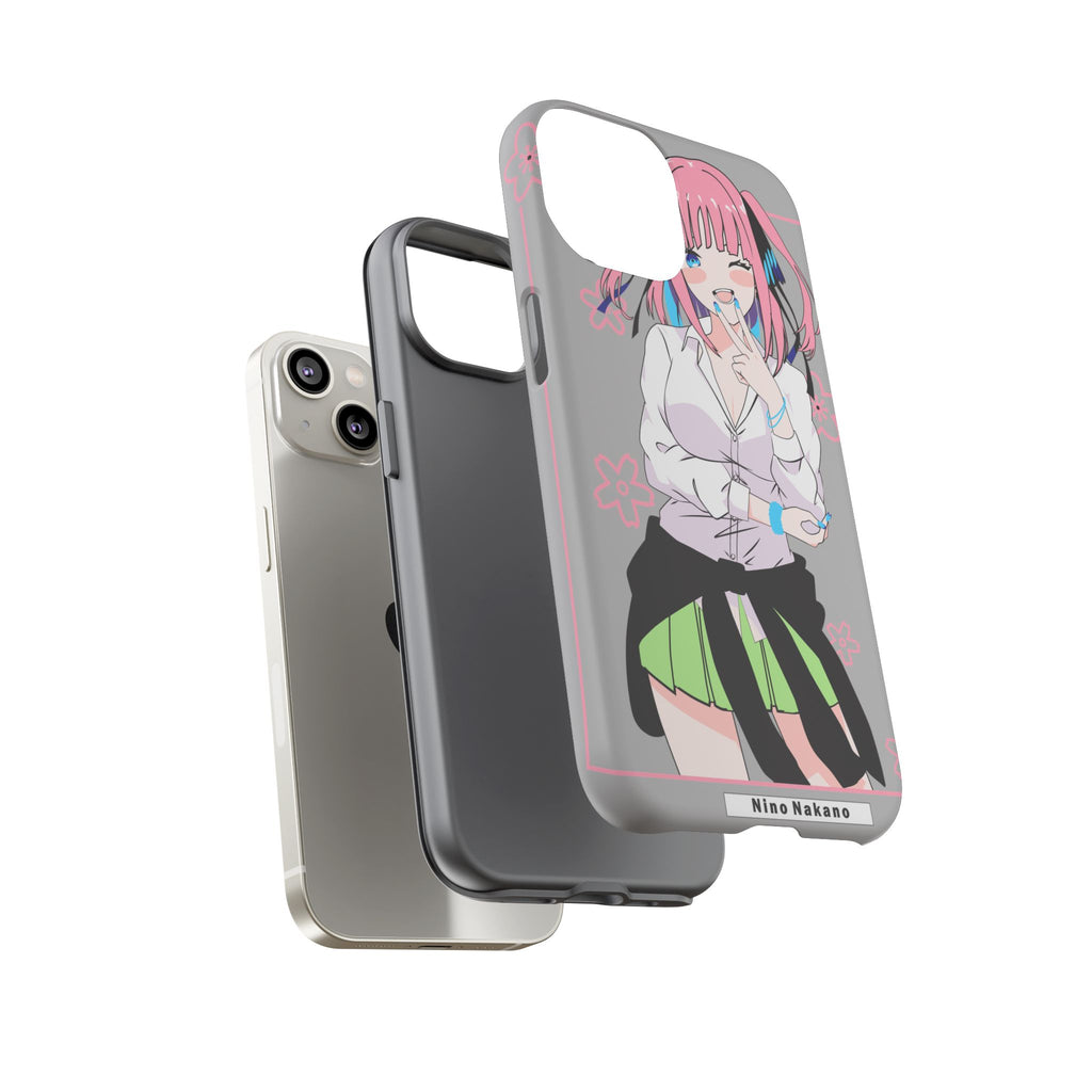 Anime Girl Phone Case — Pink Haired Schoolgirl "Nino Nakano" Cute Otaku Protective Case