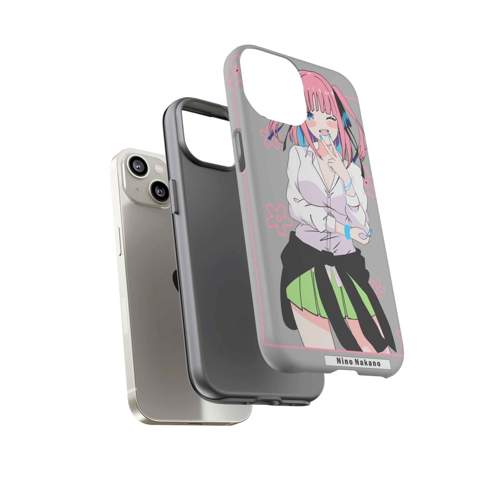 Anime Girl Phone Case — Pink Haired Schoolgirl "Nino Nakano" Cute Otaku Protective Case