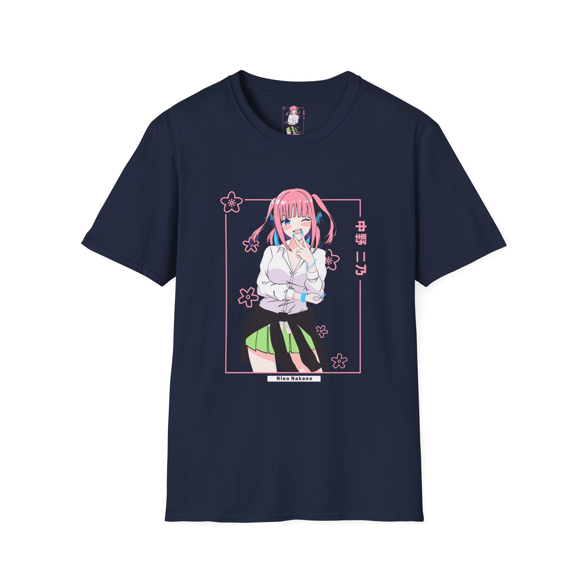 Anime Character T-Shirt — Cute Pink-Haired Schoolgirl Design ("Miku Nakano")