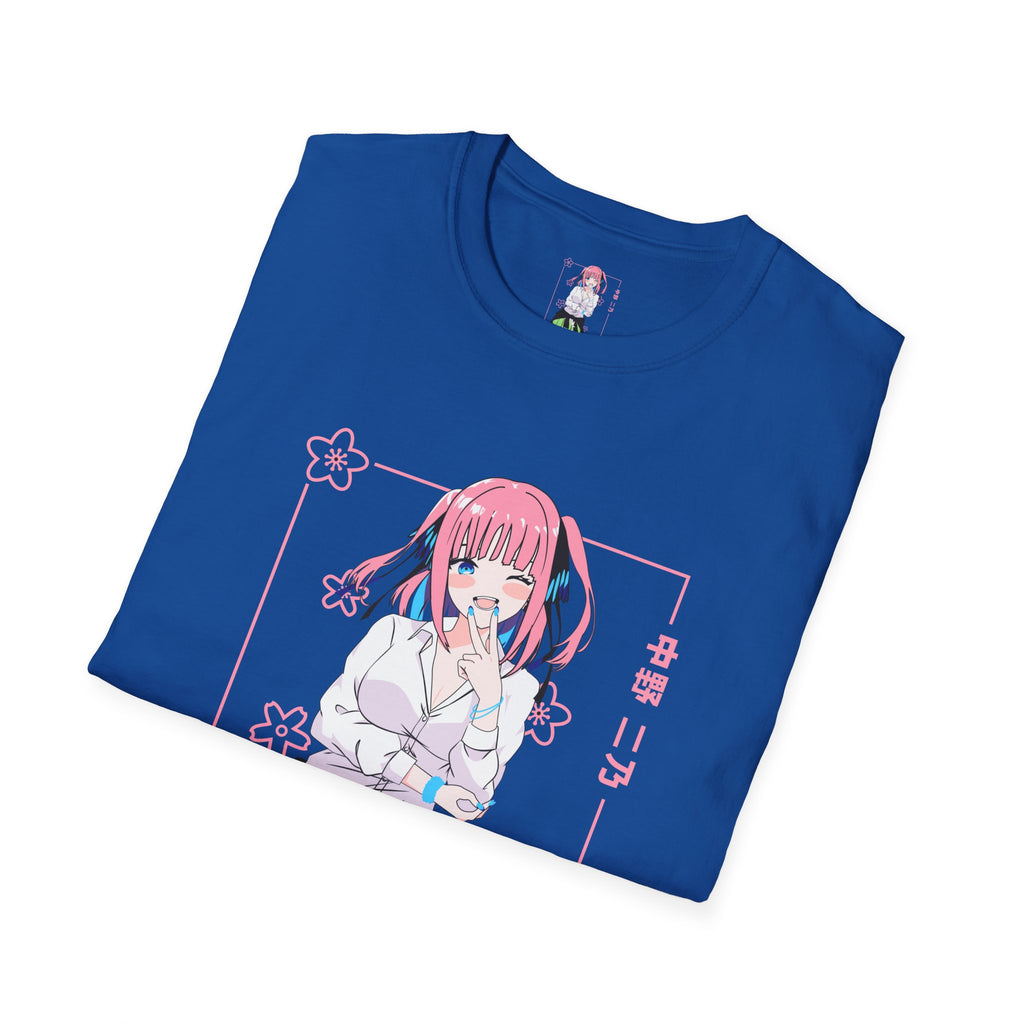 Anime Character T-Shirt — Cute Pink-Haired Schoolgirl Design ("Miku Nakano")