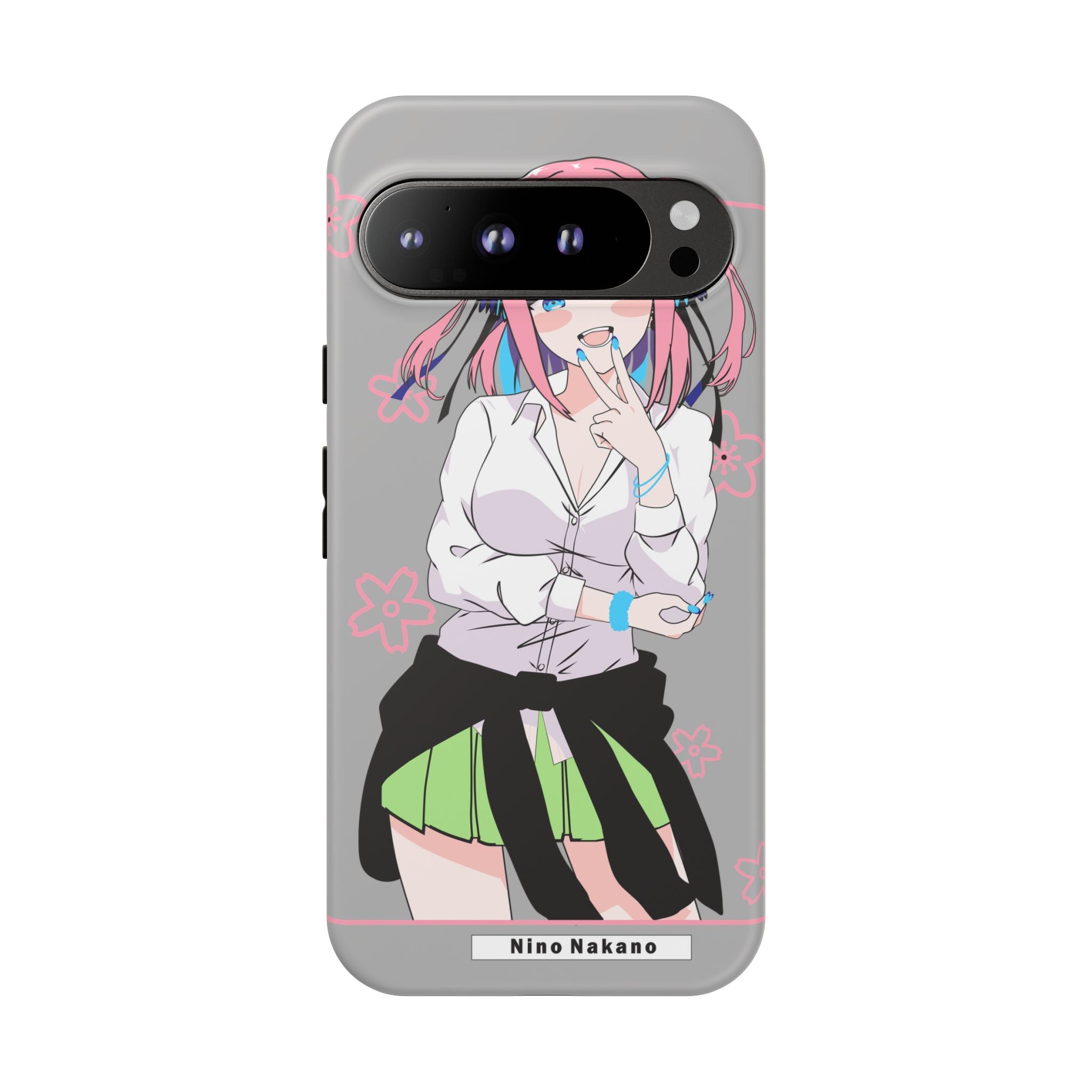 Anime Girl Phone Case — Pink Haired Schoolgirl "Nino Nakano" Cute Otaku Protective Case