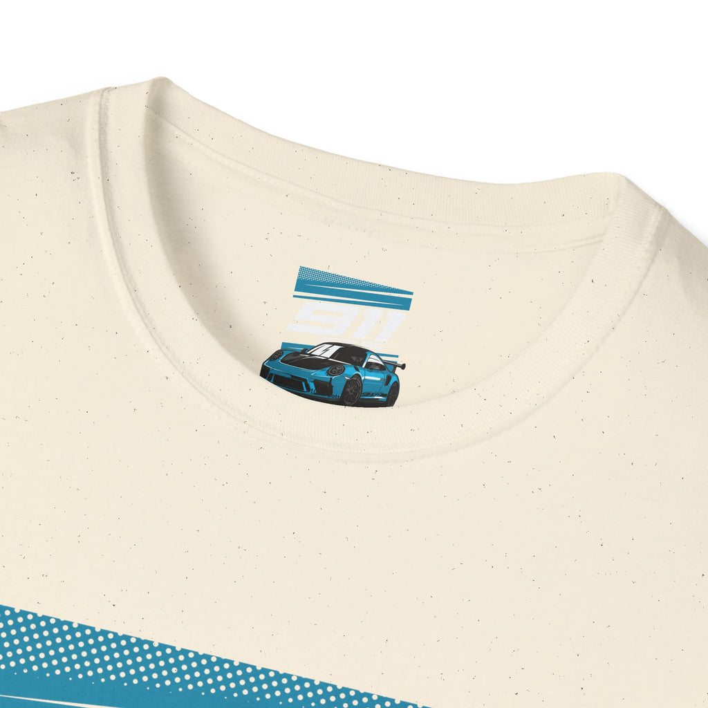 Porsche 911 GT3 RS Racing T-Shirt — Blue Track Car Graphic Tee
