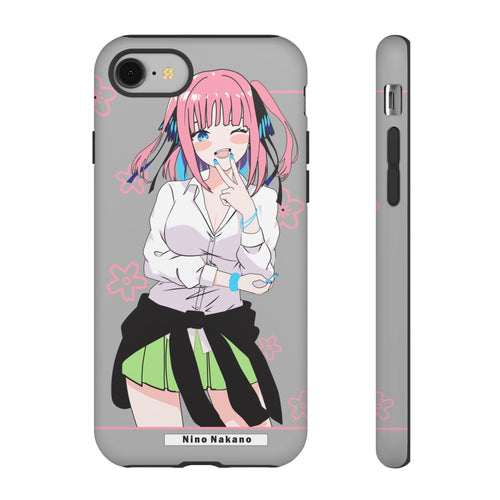 Anime Girl Phone Case — Pink Haired Schoolgirl "Nino Nakano" Cute Otaku Protective Case