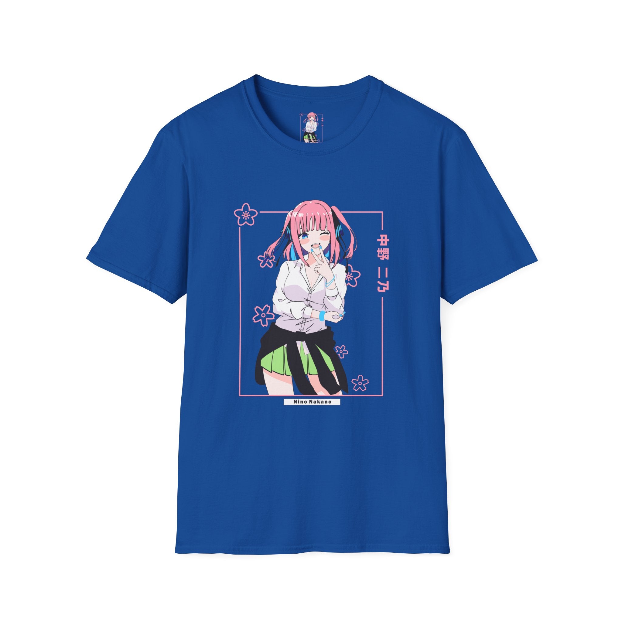 Anime Character T-Shirt — Cute Pink-Haired Schoolgirl Design ("Miku Nakano")