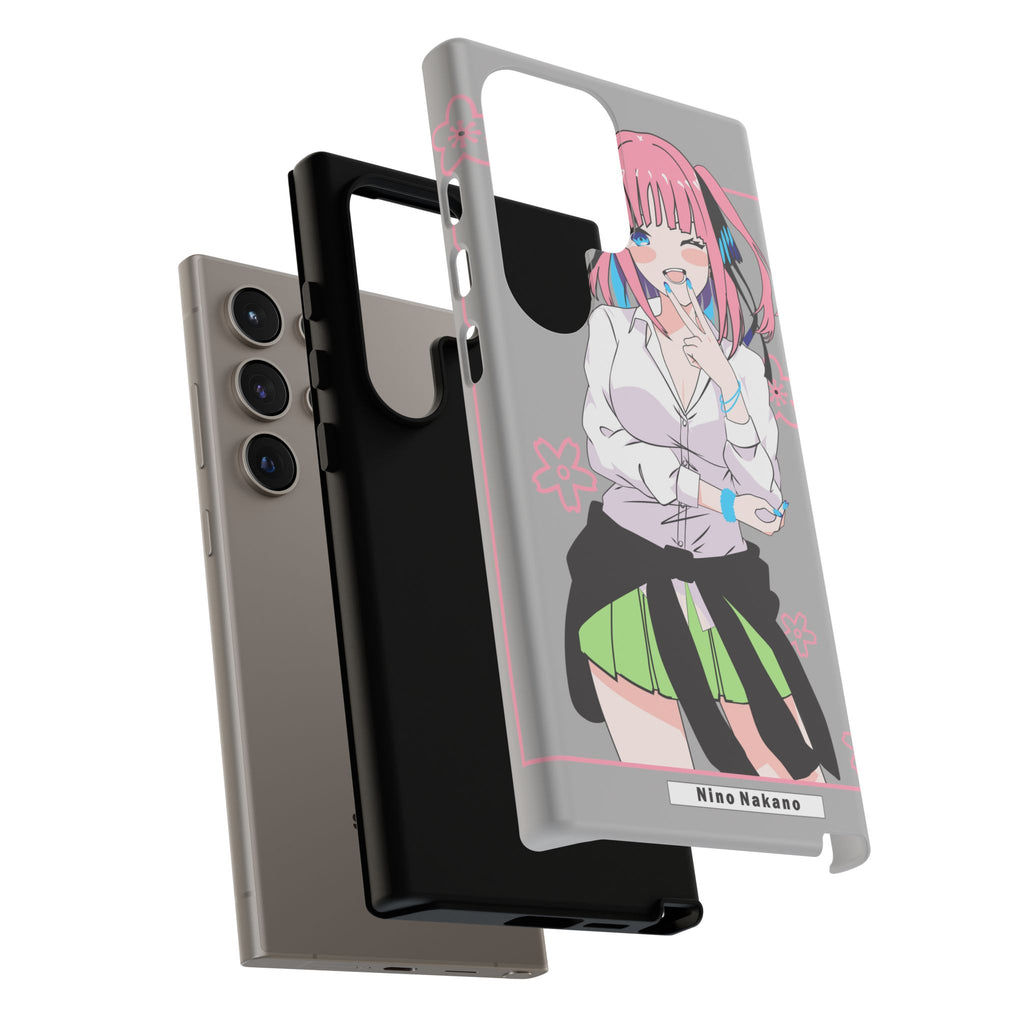 Anime Girl Phone Case — Pink Haired Schoolgirl "Nino Nakano" Cute Otaku Protective Case