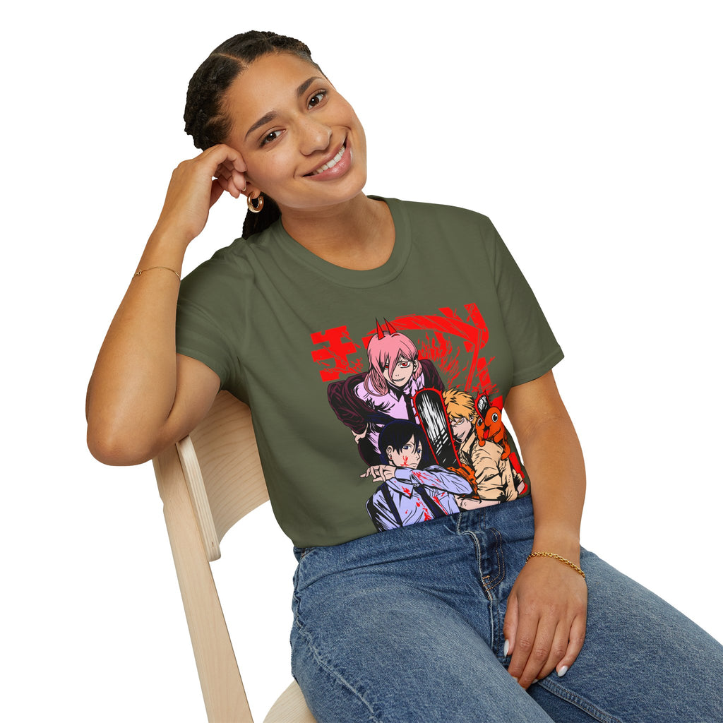 Anime Character Group T-Shirt — Devil Hunter Squad Graphic Tee