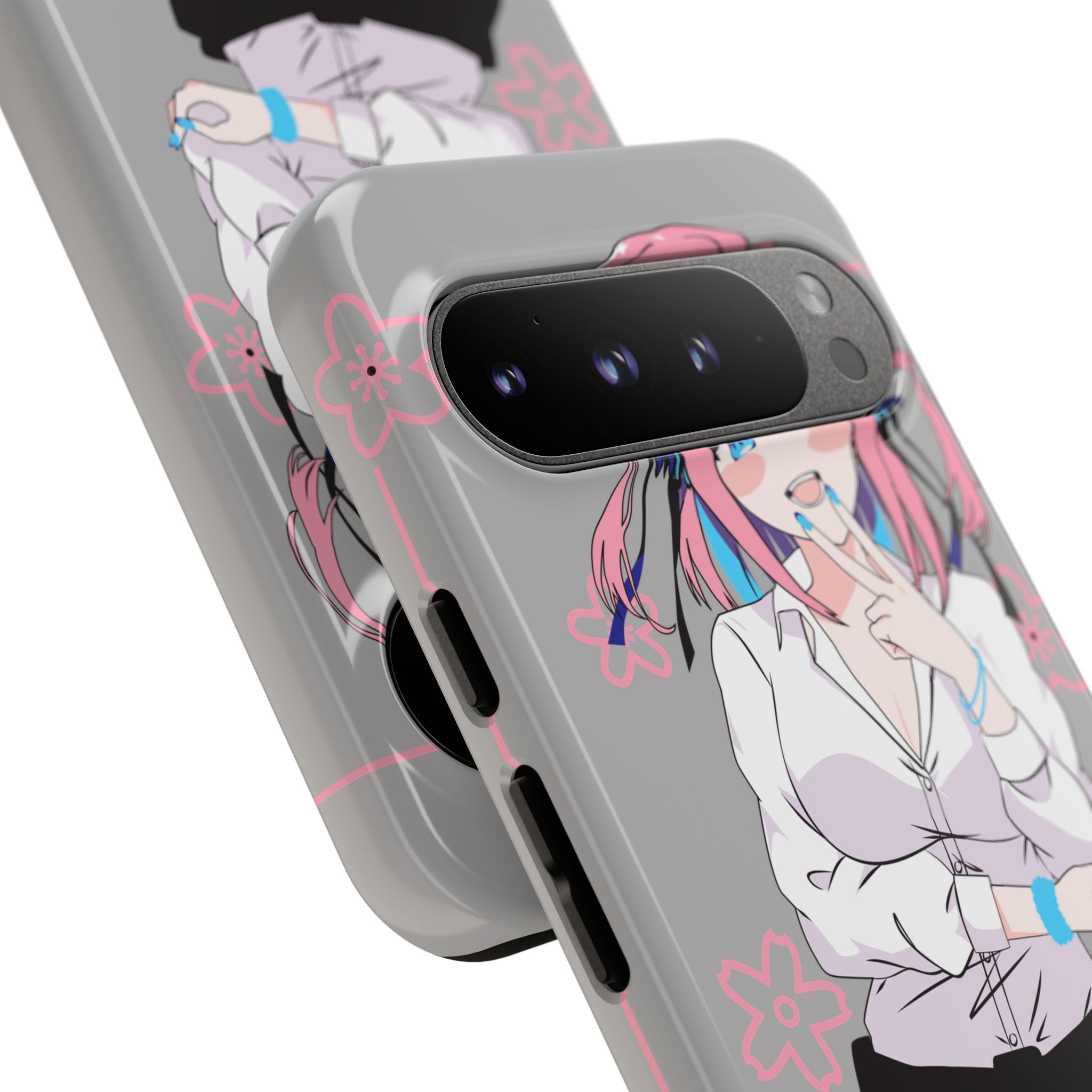 Anime Girl Phone Case — Pink Haired Schoolgirl "Nino Nakano" Cute Otaku Protective Case