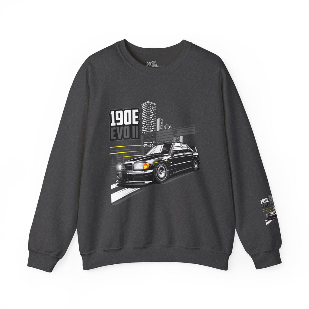 190E Evo II Crewneck Sweatshirt — Classic Mercedes 190E Car Graphic