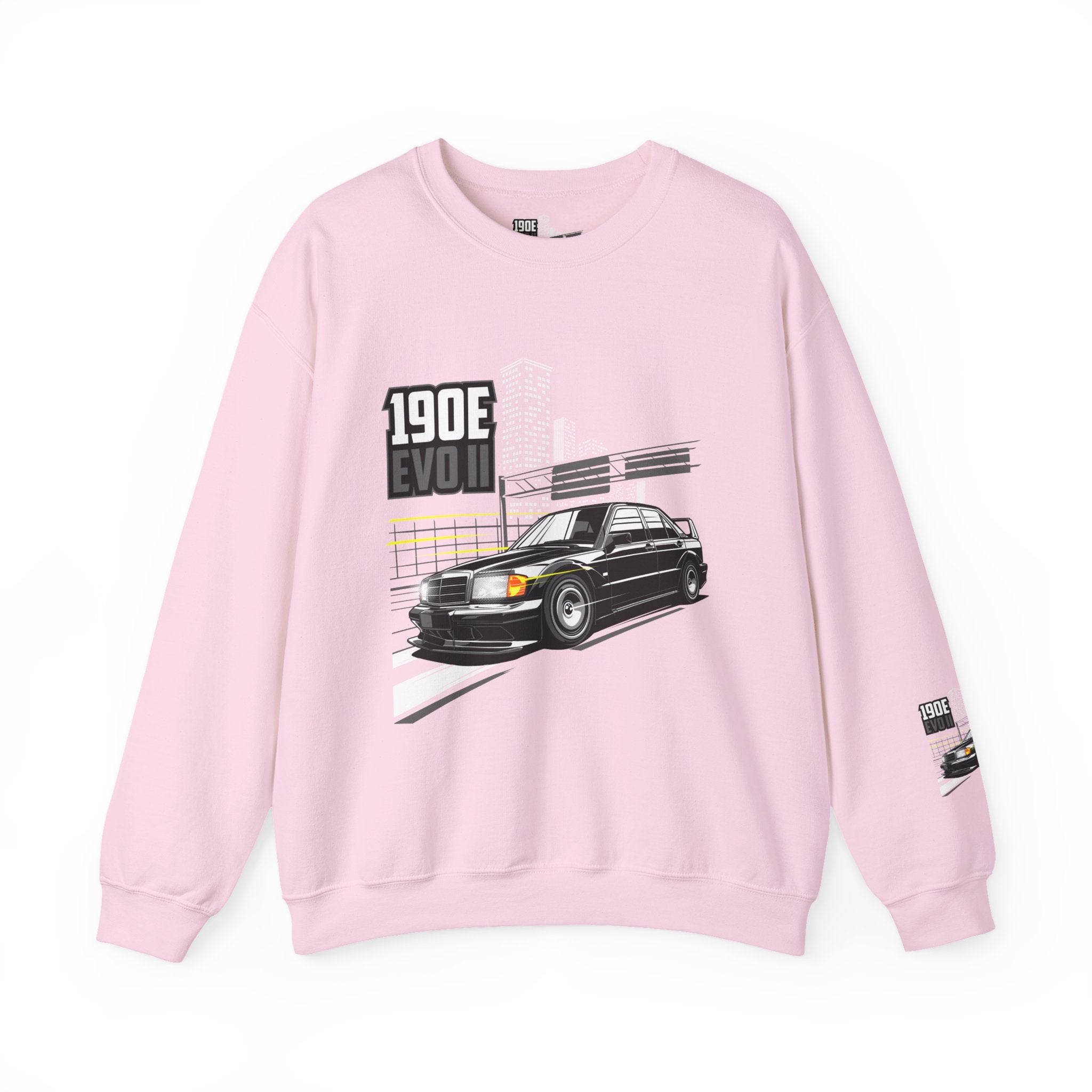 190E Evo II Crewneck Sweatshirt — Classic Mercedes 190E Car Graphic