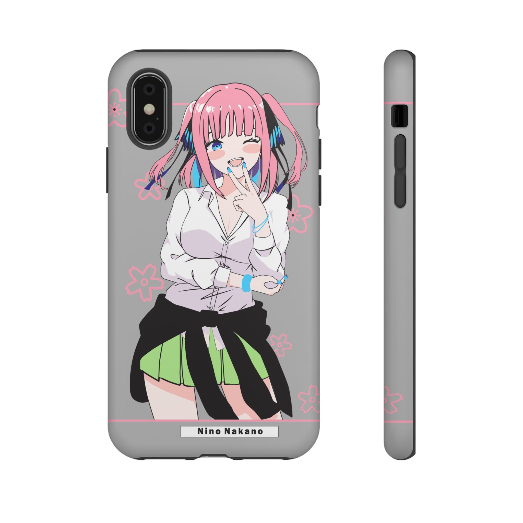 Anime Girl Phone Case — Pink Haired Schoolgirl "Nino Nakano" Cute Otaku Protective Case