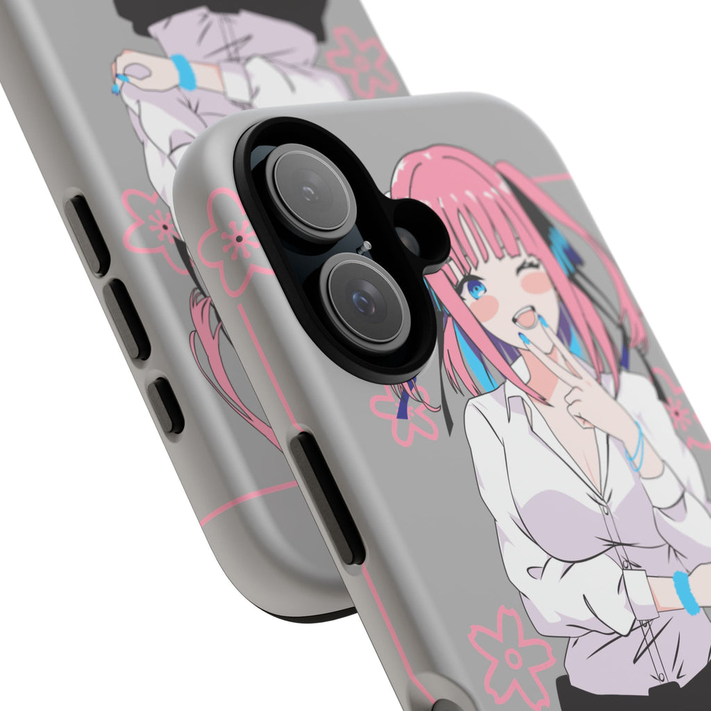 Anime Girl Phone Case — Pink Haired Schoolgirl "Nino Nakano" Cute Otaku Protective Case