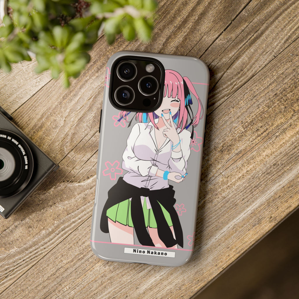 Anime Girl Phone Case — Pink Haired Schoolgirl "Nino Nakano" Cute Otaku Protective Case
