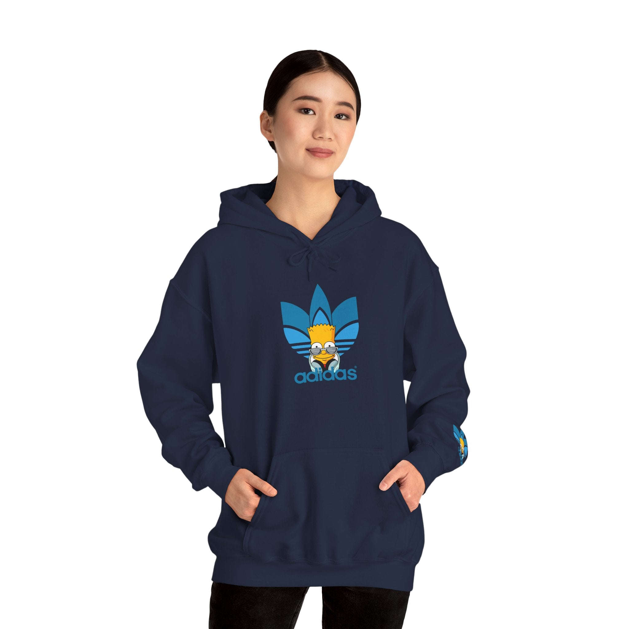 Hoodie — Retro Blue Trefoil Cartoon Logo Hoodie