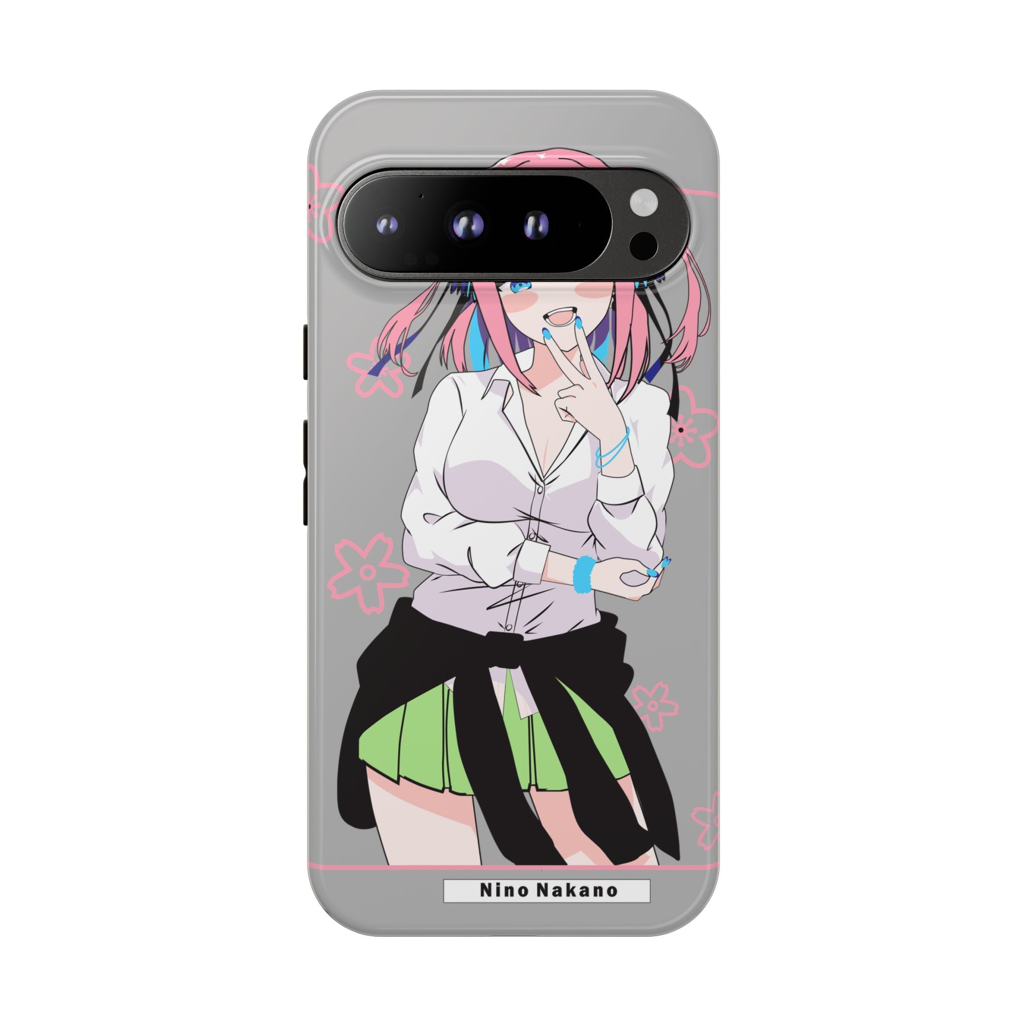 Anime Girl Phone Case — Pink Haired Schoolgirl "Nino Nakano" Cute Otaku Protective Case