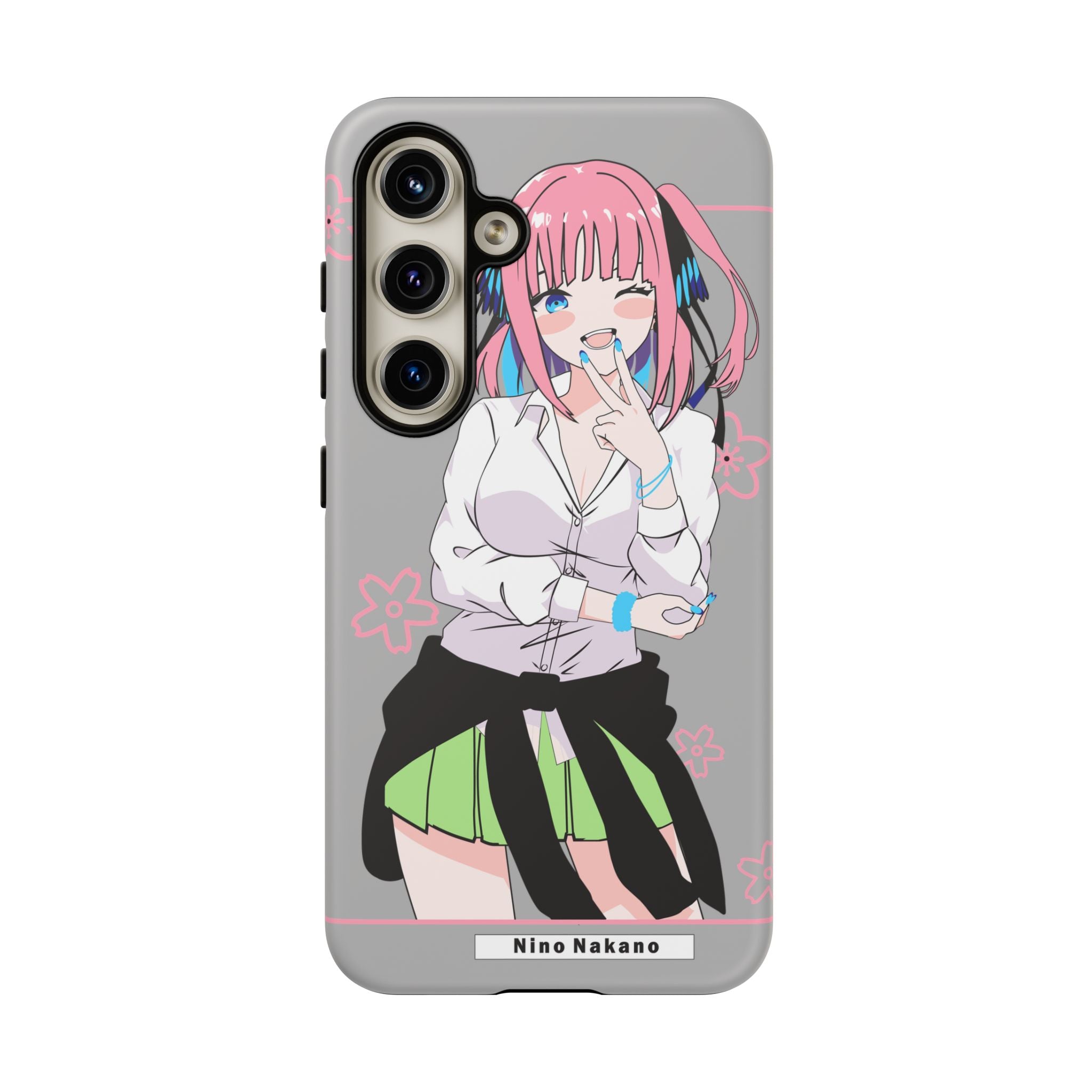 Anime Girl Phone Case — Pink Haired Schoolgirl "Nino Nakano" Cute Otaku Protective Case