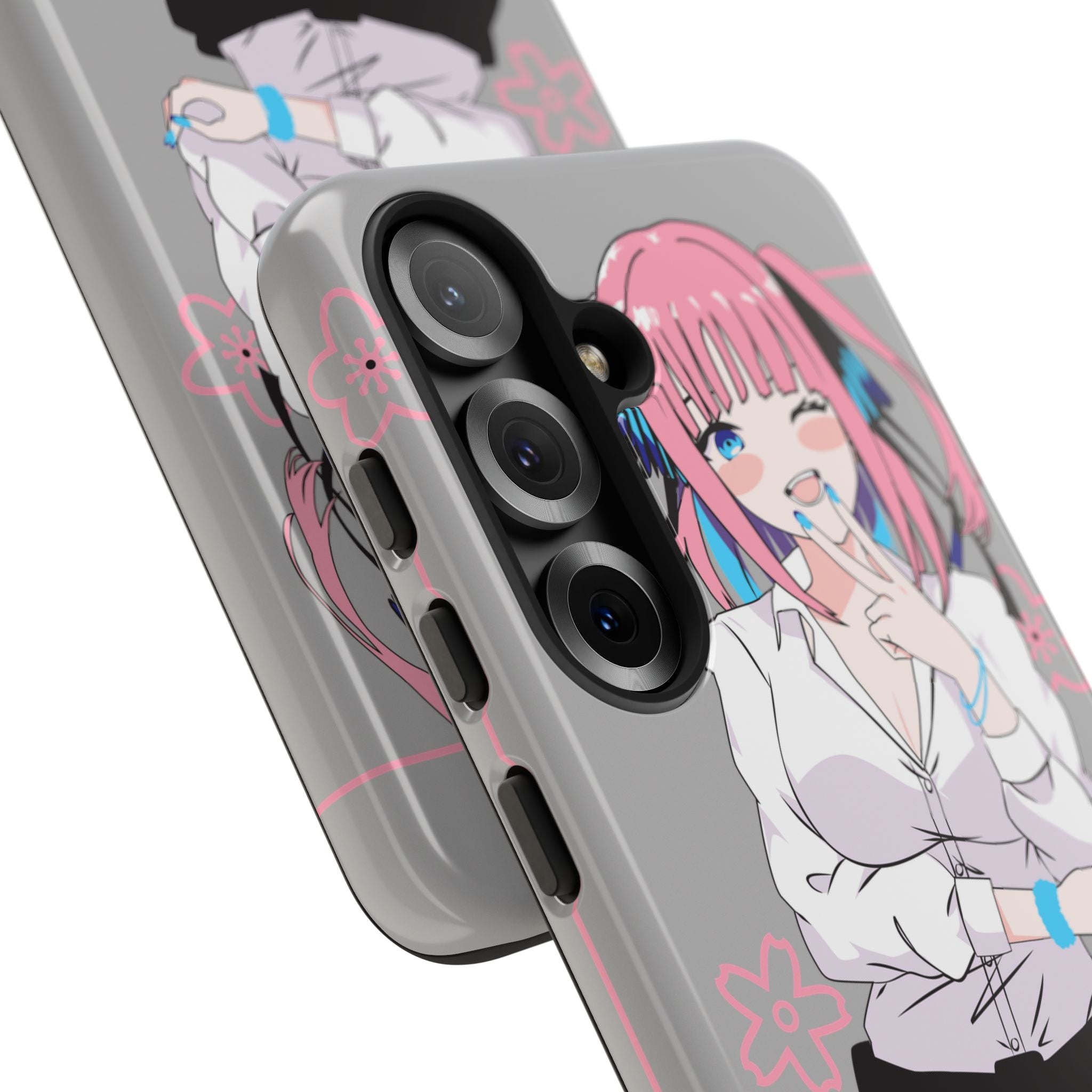Anime Girl Phone Case — Pink Haired Schoolgirl "Nino Nakano" Cute Otaku Protective Case
