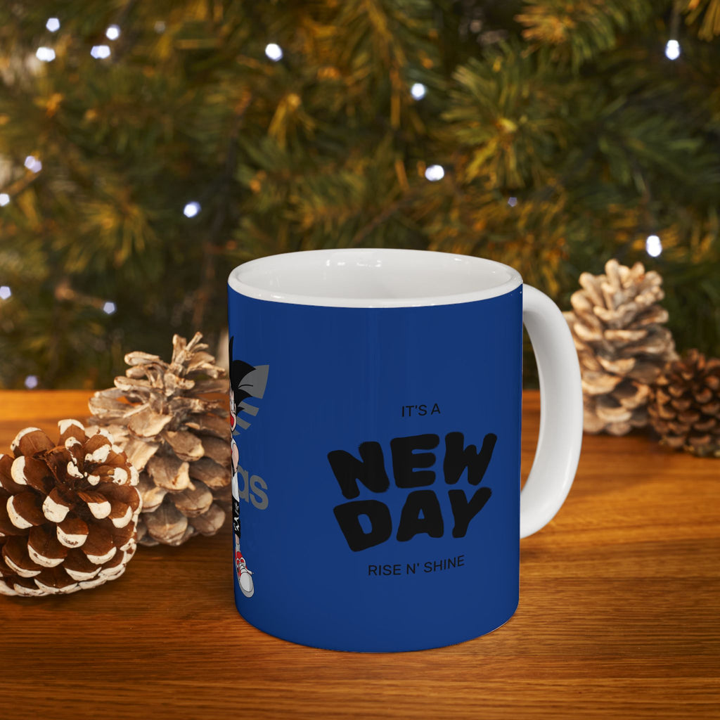 Anime Sneakerhead Mug — Cute Boy with Shoe Boxes, Retro Streetwear Coffee Cup (11oz/15oz)