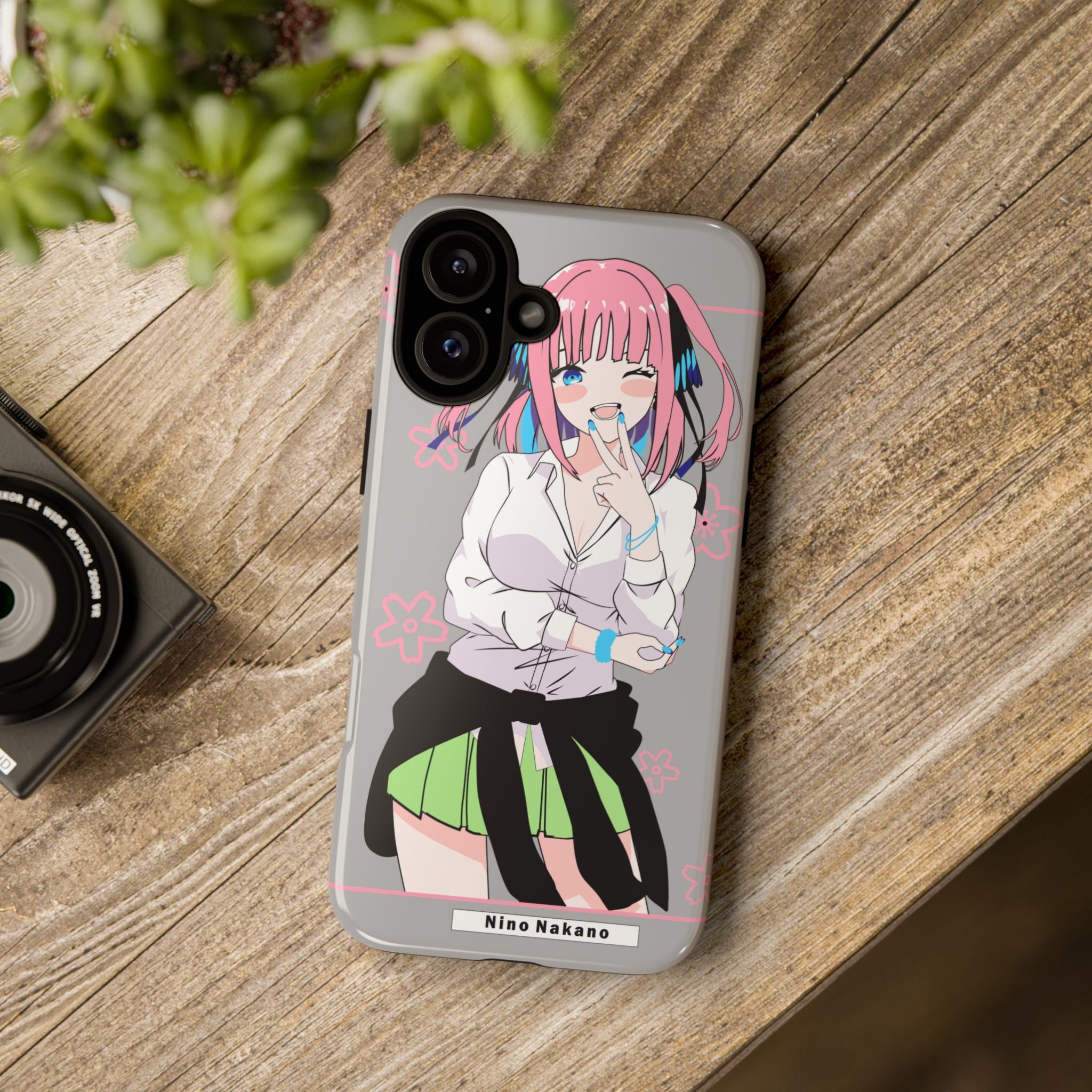 Anime Girl Phone Case — Pink Haired Schoolgirl "Nino Nakano" Cute Otaku Protective Case