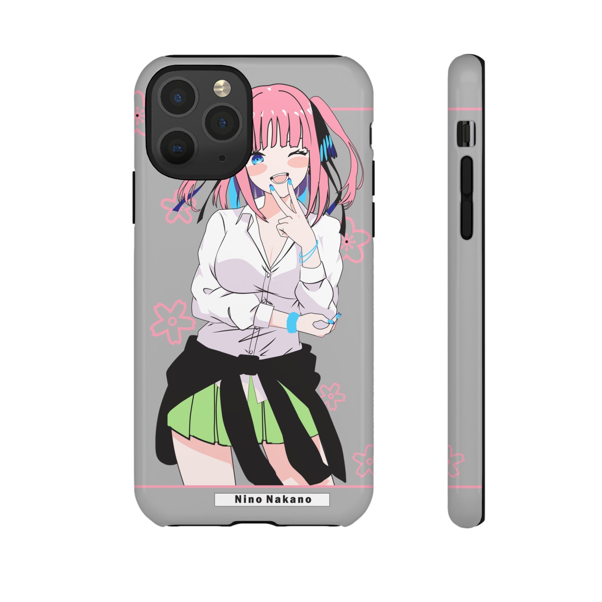 Anime Girl Phone Case — Pink Haired Schoolgirl "Nino Nakano" Cute Otaku Protective Case
