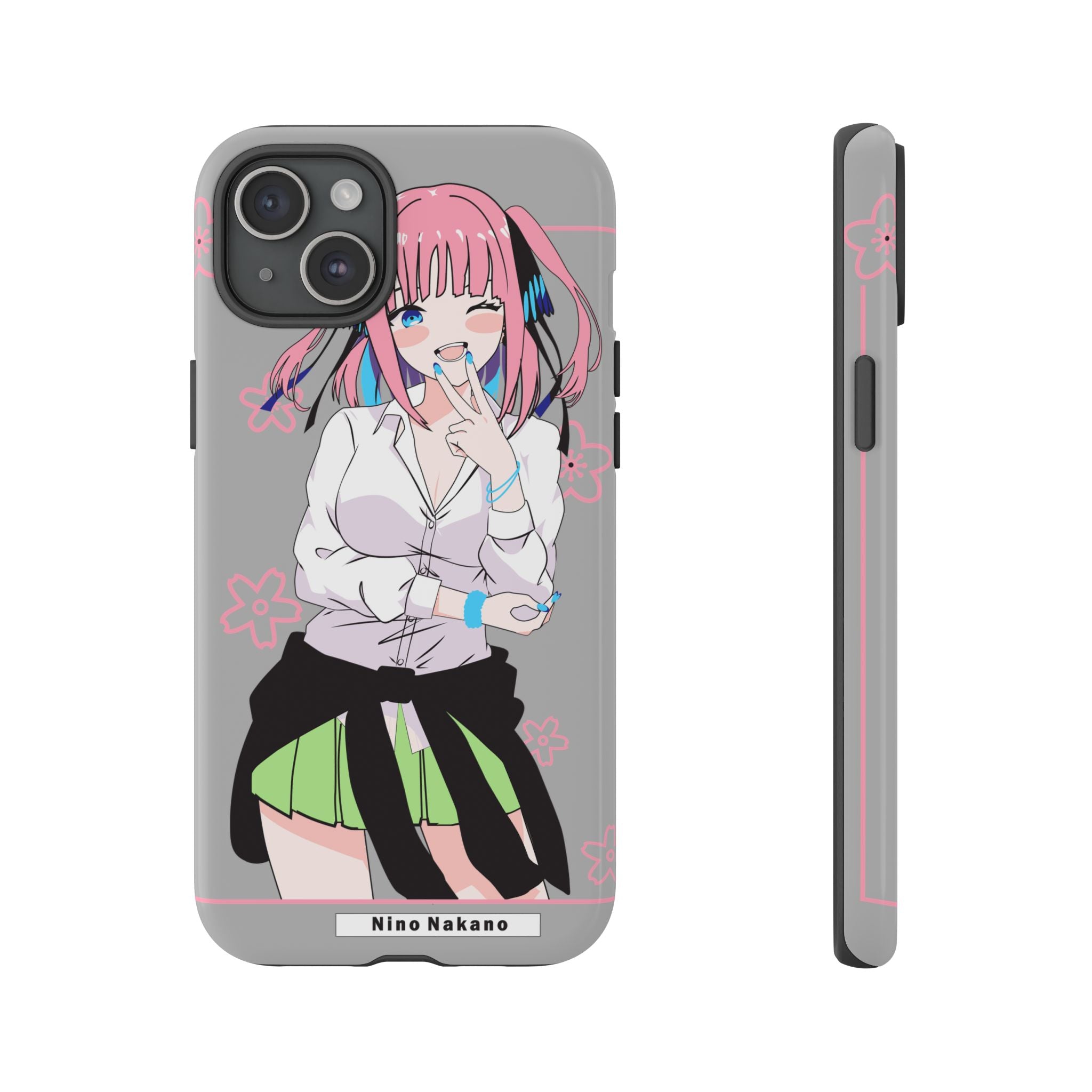 Anime Girl Phone Case — Pink Haired Schoolgirl "Nino Nakano" Cute Otaku Protective Case