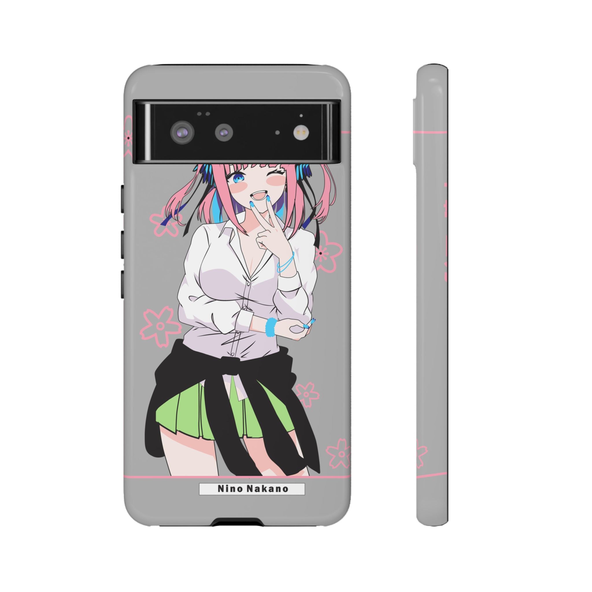 Anime Girl Phone Case — Pink Haired Schoolgirl "Nino Nakano" Cute Otaku Protective Case