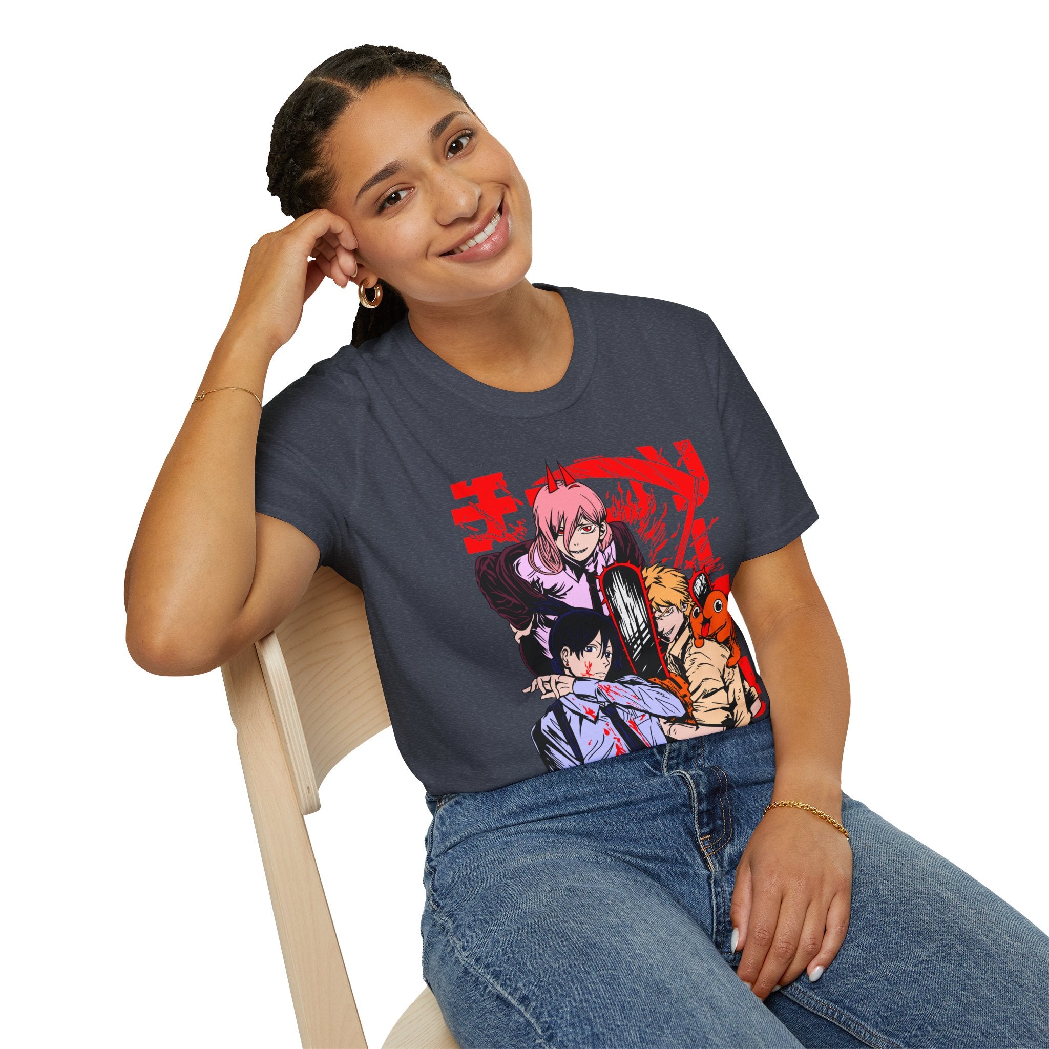 Anime Character Group T-Shirt — Devil Hunter Squad Graphic Tee