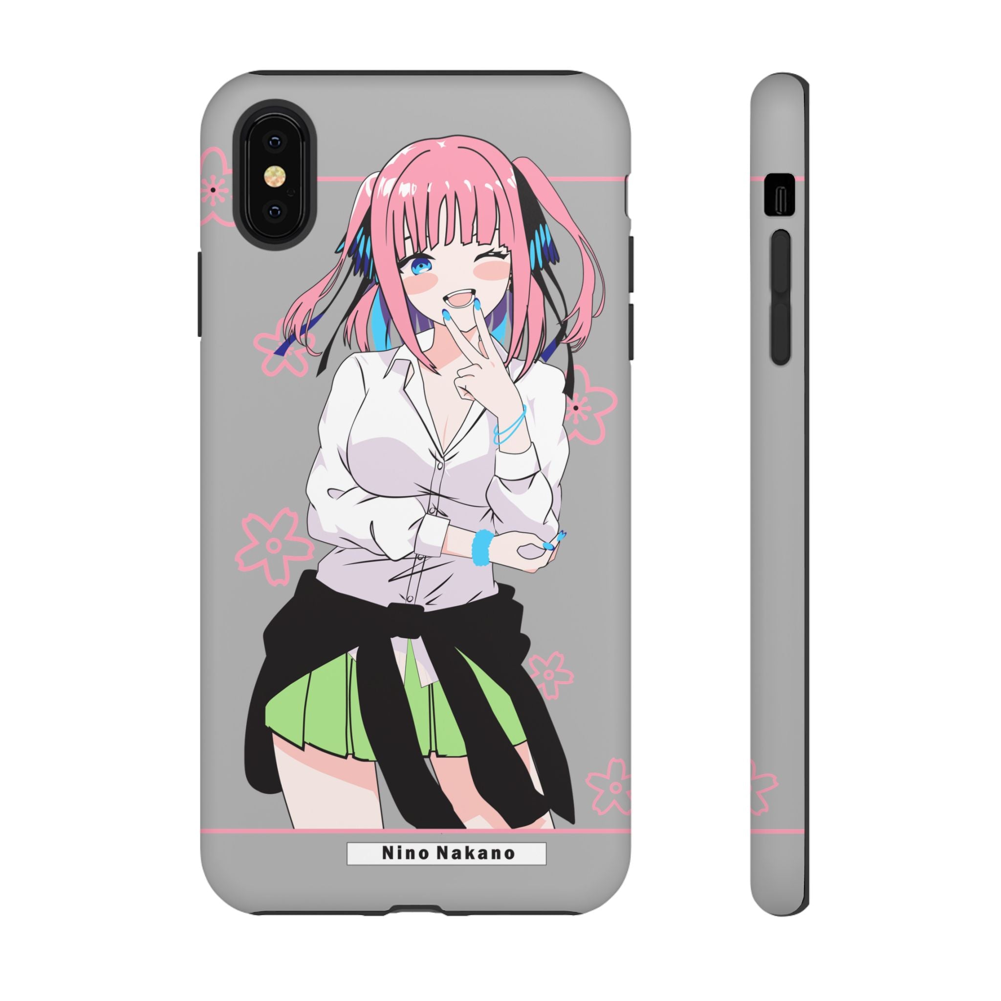 Anime Girl Phone Case — Pink Haired Schoolgirl "Nino Nakano" Cute Otaku Protective Case