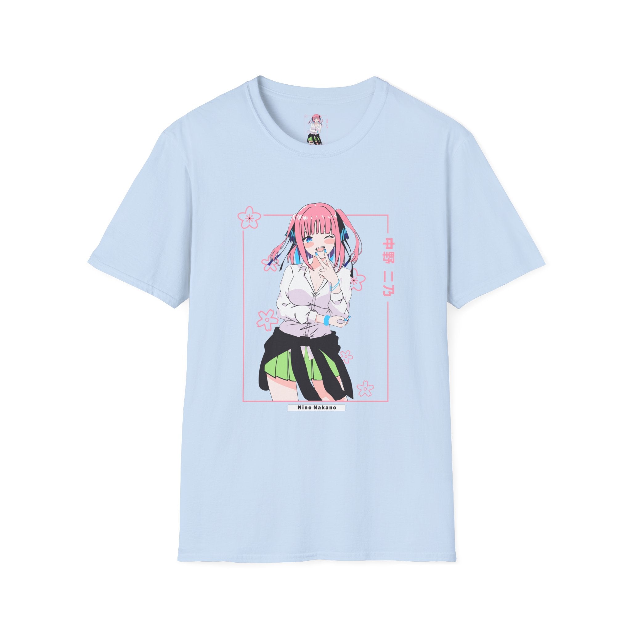 Anime Character T-Shirt — Cute Pink-Haired Schoolgirl Design ("Miku Nakano")