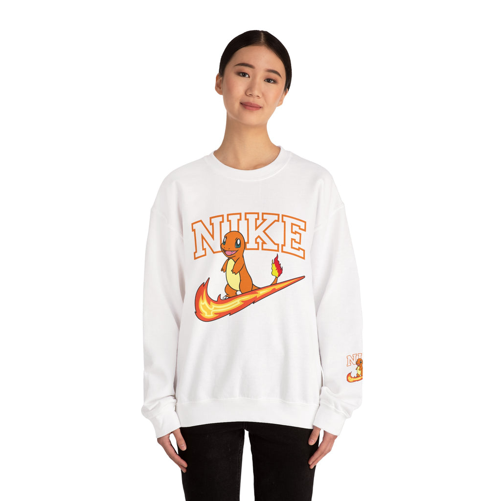 Charmande Flame Swoosh Crewneck Sweatshirt