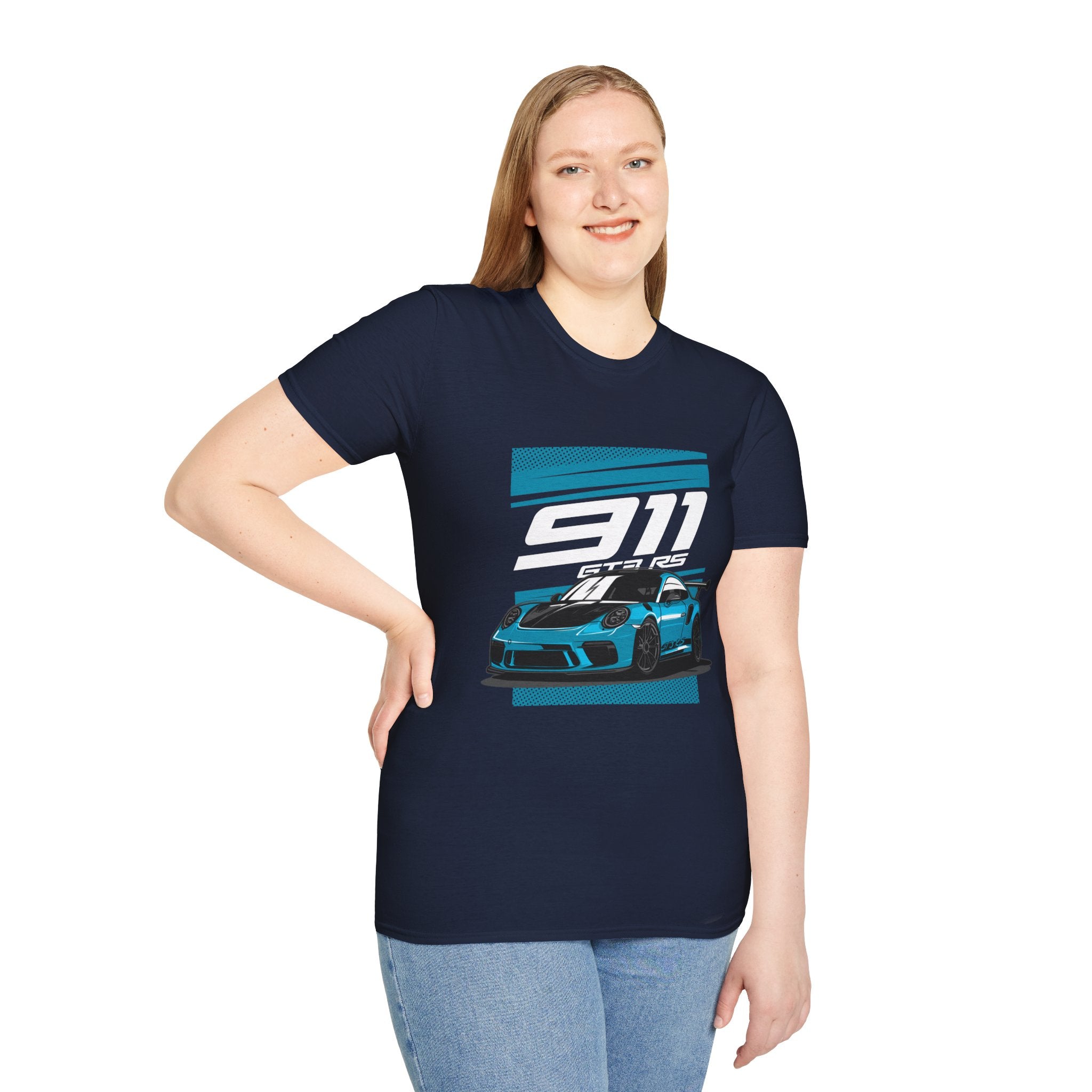 Porsche 911 GT3 RS Racing T-Shirt — Blue Track Car Graphic Tee